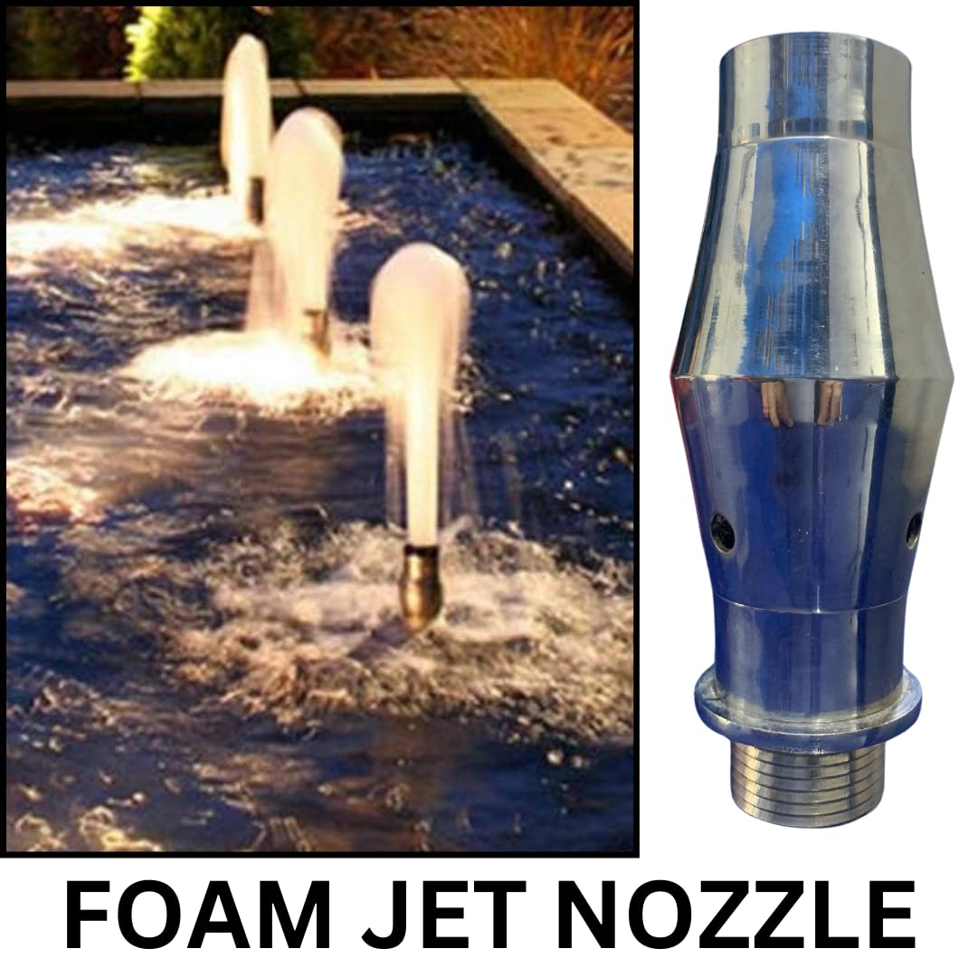 Chrome Plated Brass Foam Jet Nozzle - 1" Water Spray Sprinkler, Ideal for Garden Pond, Outdoor Fountains and Water Feature 1