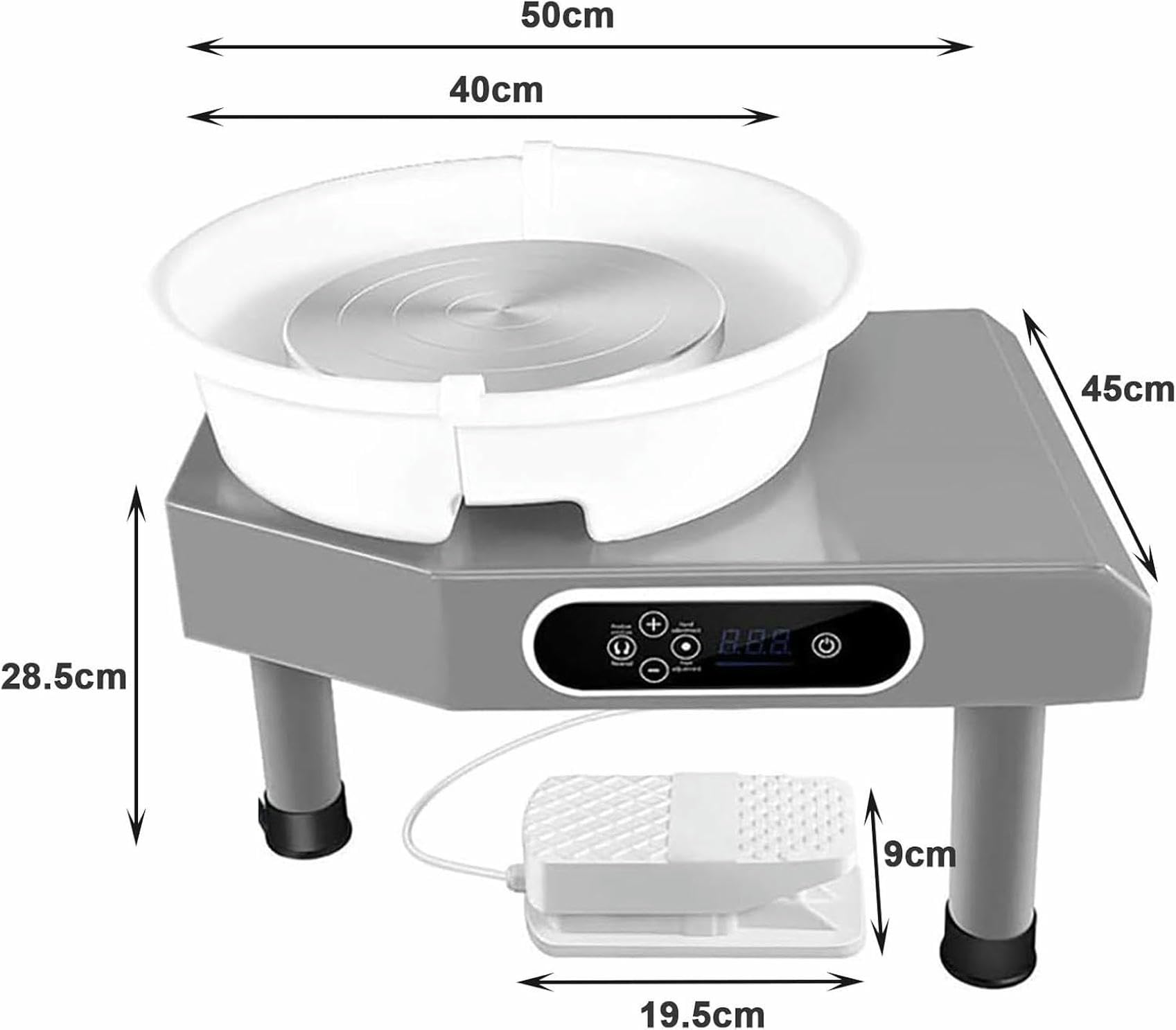 Máquina eléctrica de rueda de cerámica con bandeja, kit de herramientas para manualidades, esculturas de modelado para niños, adultos y principiantes
