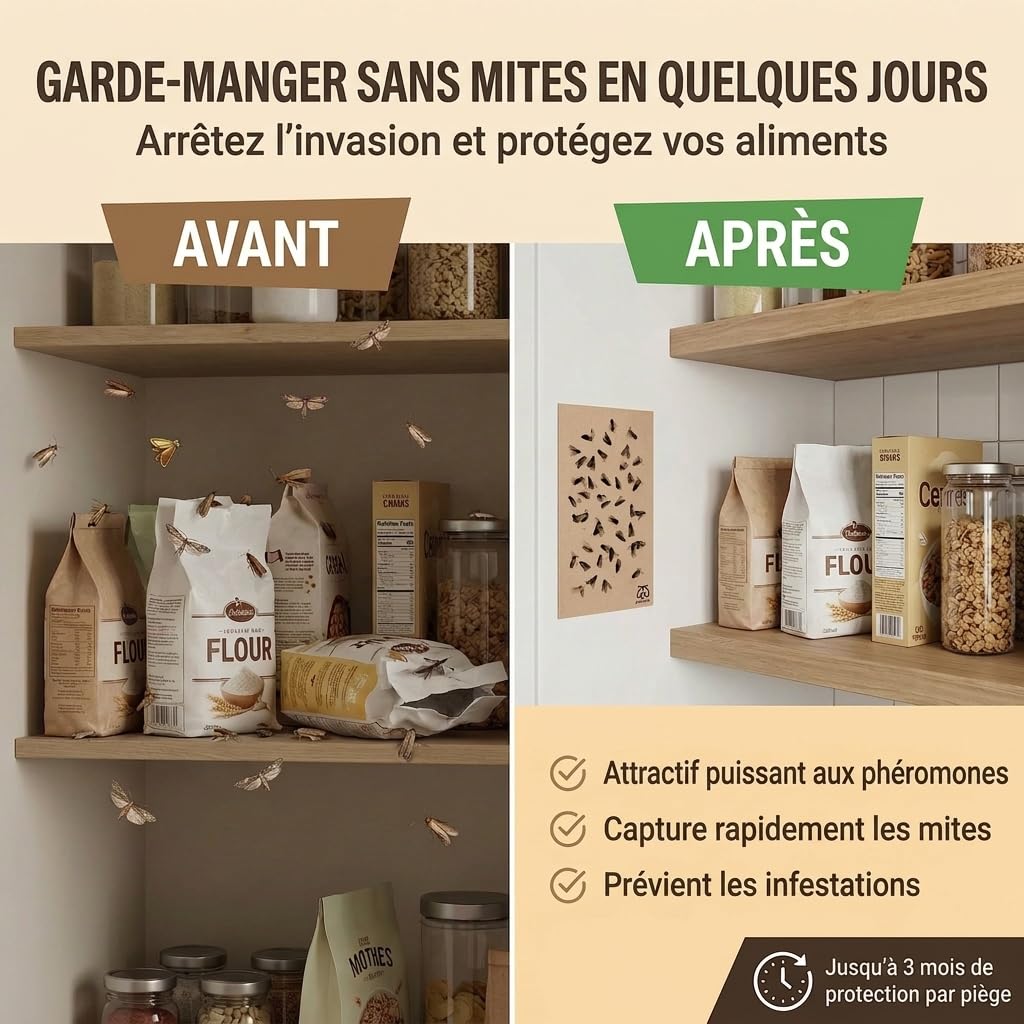 Pestmatic Piège à Mites Alimentaires Pack Eco 10 Unités Phéromone Puissante