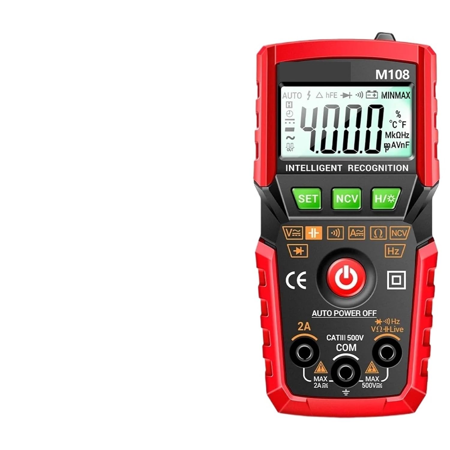 M108 MIni Digital Multimeter 4000 Count AC/DC Electrical Instruments Tester Auto Multimetro Digital Profesional Meter(M108 Black Pro)