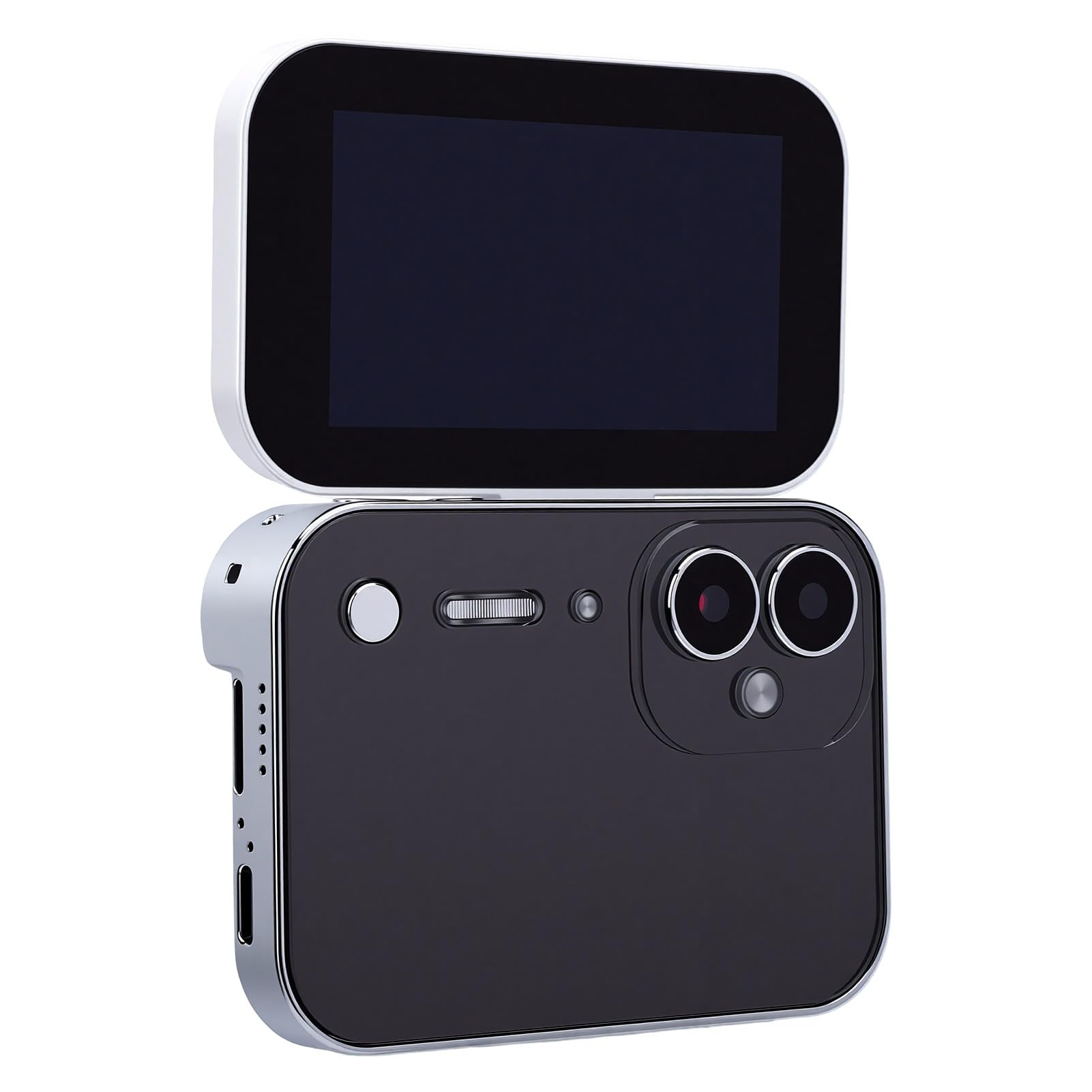 XUMIUZIY 4K Digitale Musik Kamera, 64MP CCD, 3 Zoll Klapp-Touchscreen für | Zinklegierung, OTG-Telefonfreigabe, 3600-mAh-Akku, 16 Beauty-Filter, Wiedergabe über Externen Lautsprecher oder Kopfhörer