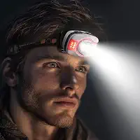 Lanterna de cabeça recarregável, lâmpada de LED ultra brilhante 4 + 2 modos, farol ajustável de 45° com luz vermelha, lanterna de cabeça leve à prova d'água IPX4 para acampamento, corrida