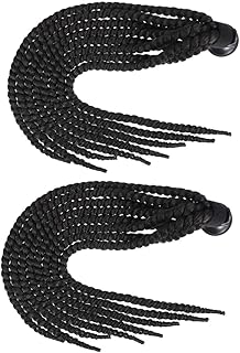 CRAFTHROU 2 Pçs Dreadlocks De Capacete Rabo De Cavalo Decalques De Bicicleta Decorações De Cabelo Peruca Para Mulheres Perucas Femininas Perucas Trançadas Capacete Tranças Decalque De