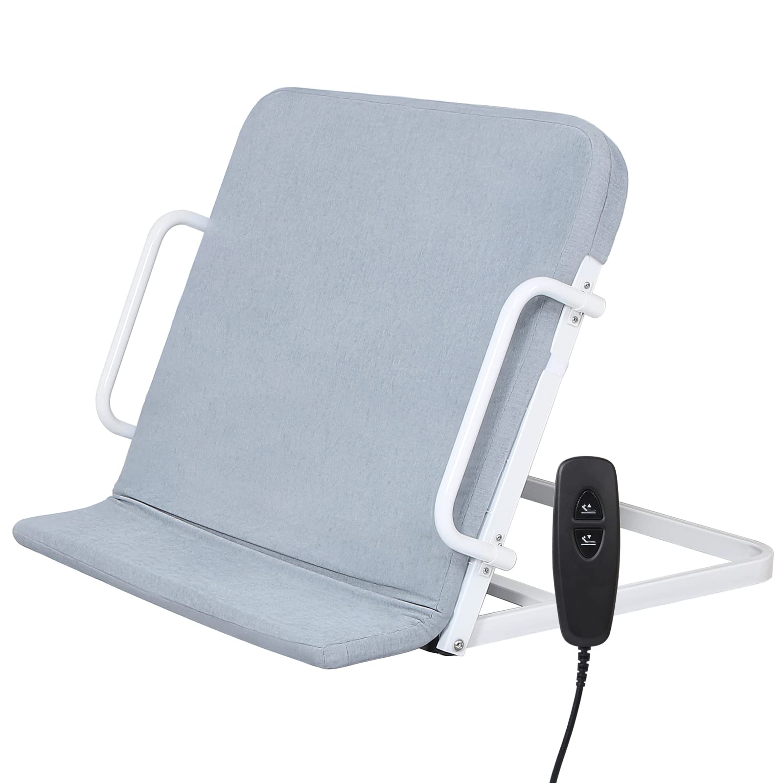 FinityPro Power Lifting Bed Backrest with Wired Controller, Electric Lift Assist for Elderly, Patient & Handicap, Adjustable Lumbar Back Support with Detachable Bed Pad and Removable Guardrails