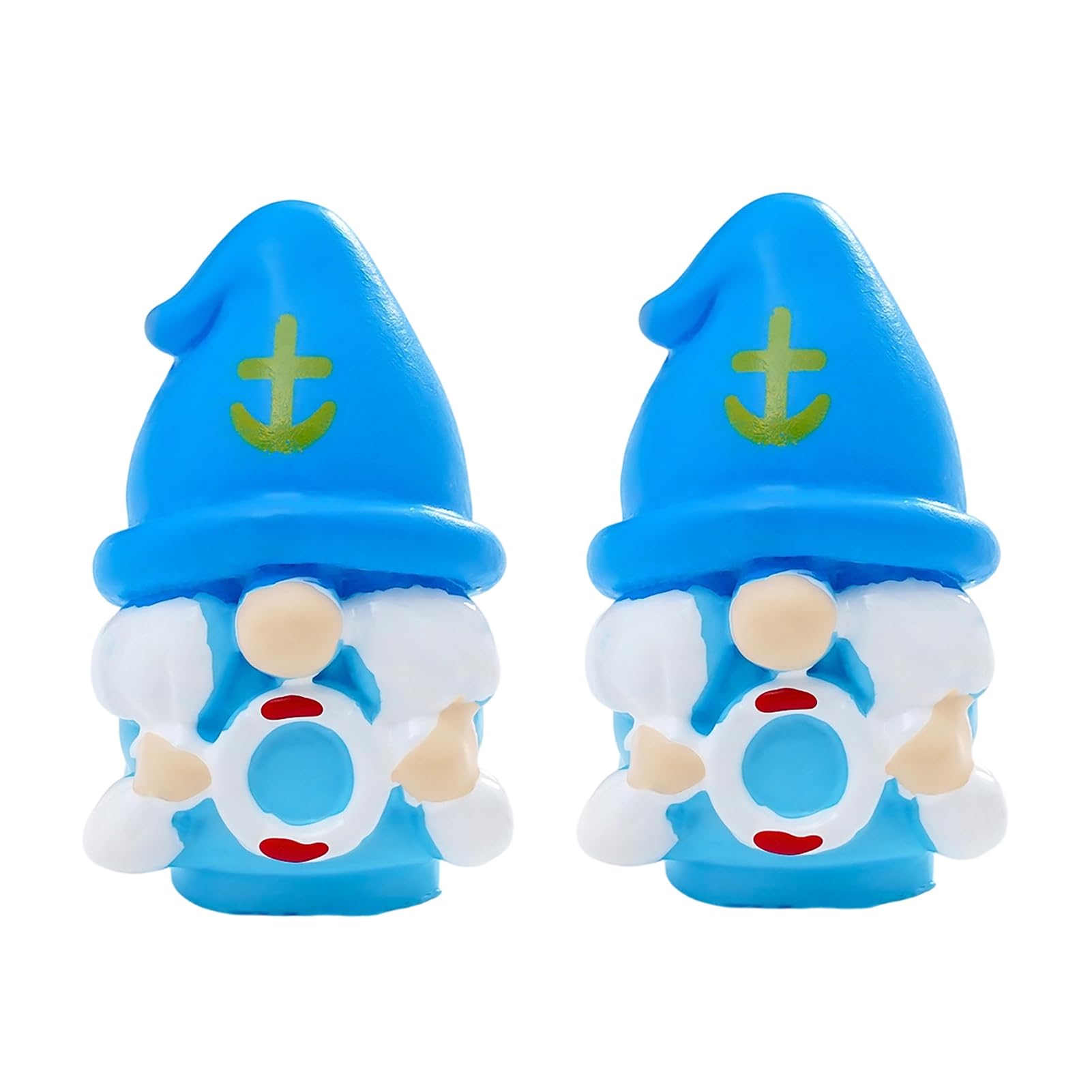 Virelynx 2 Pcs Mini Summer Gnome Figurines – Beach Resin Gnomes Miniature, Pool Party Favors DIY Cake Decoration for Fairy Garden