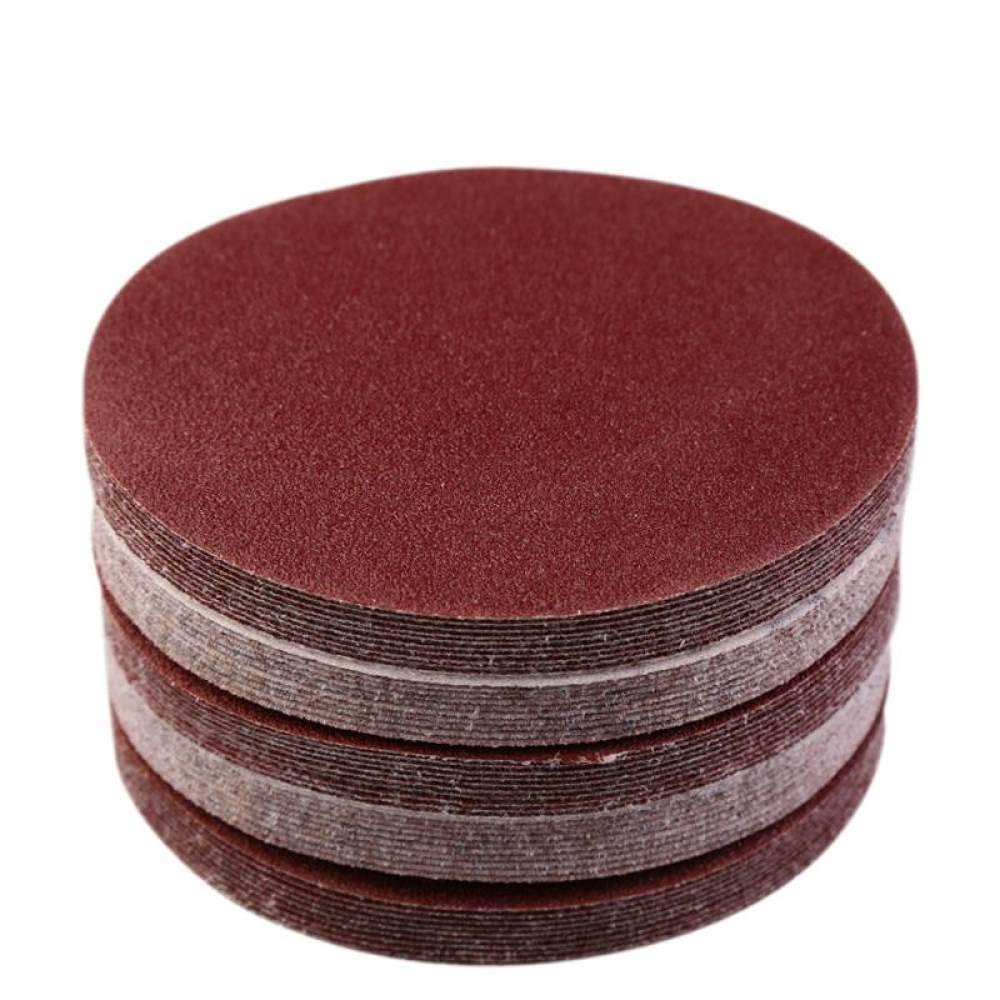 100 Pezzi di Carta vetrata Rotonda Rossa, Carta abrasiva autoadesiva per levigatrice 5"125 mm grane 40-2000,100 Pezzi, 320#