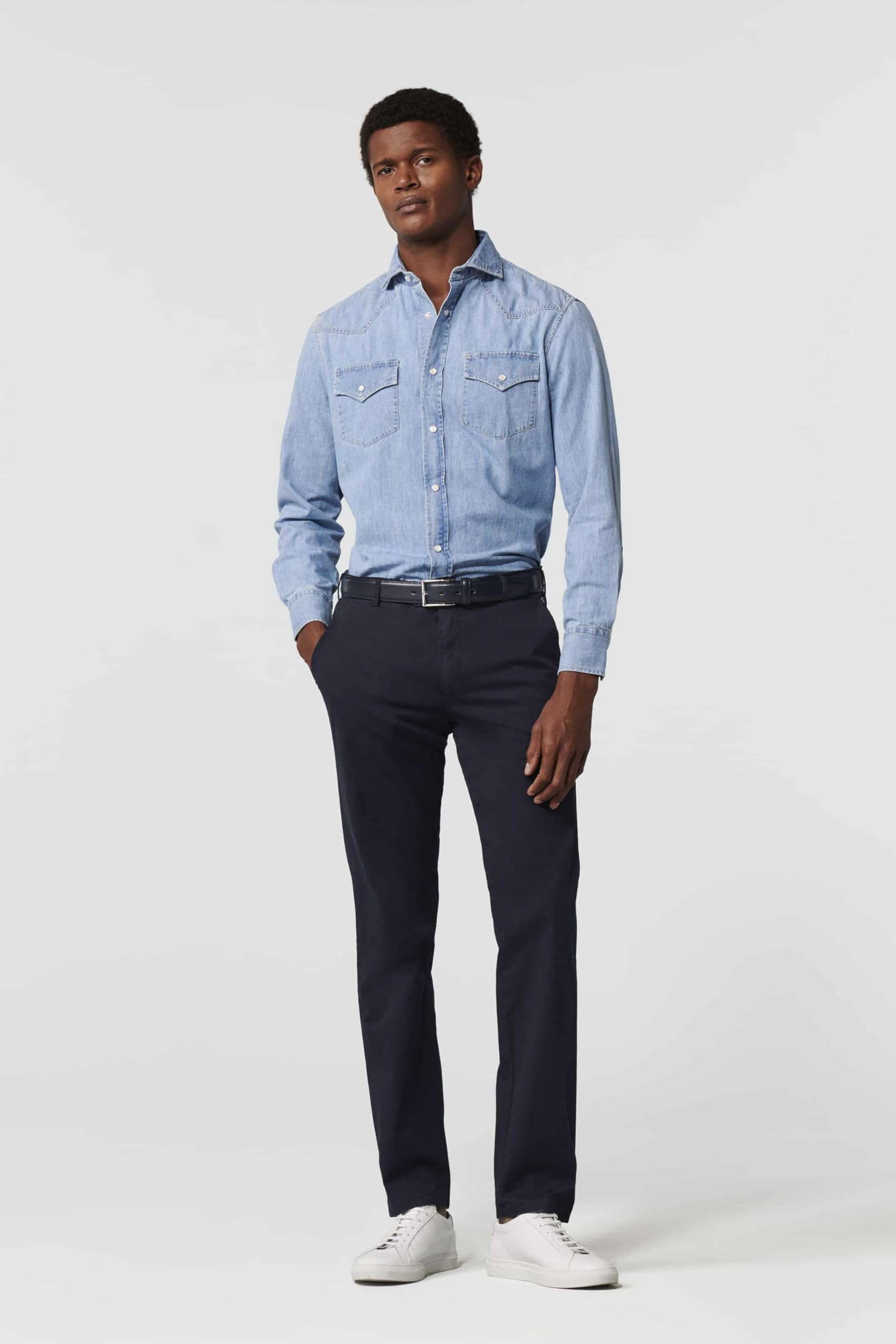 MEYER Pantaloni da Uomo Bonn - Constant Colour Chino di Cotone