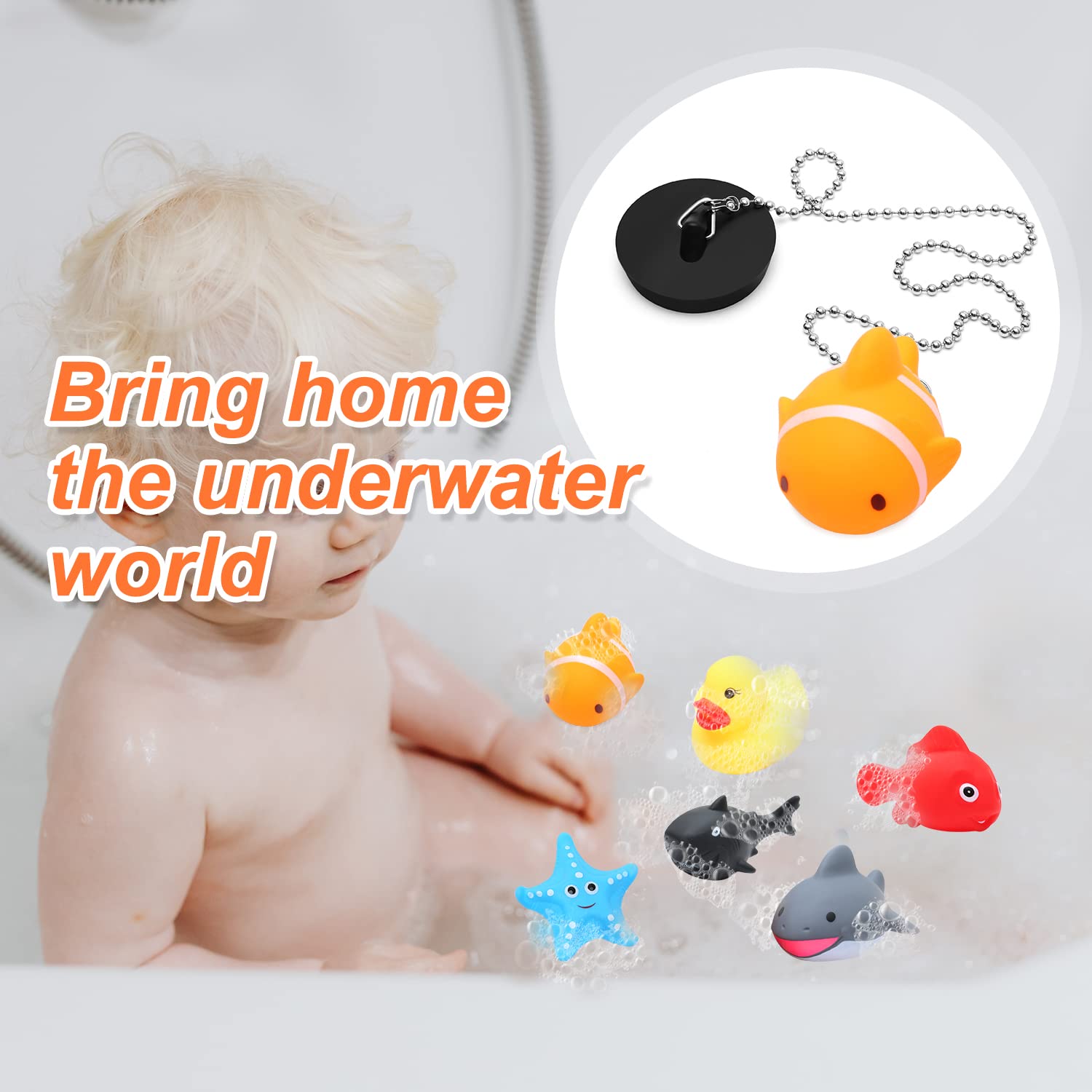 Set 2 Tappi Lavandino Con Catenella - Diametro 5 Cm Per Lavello - Foto 8