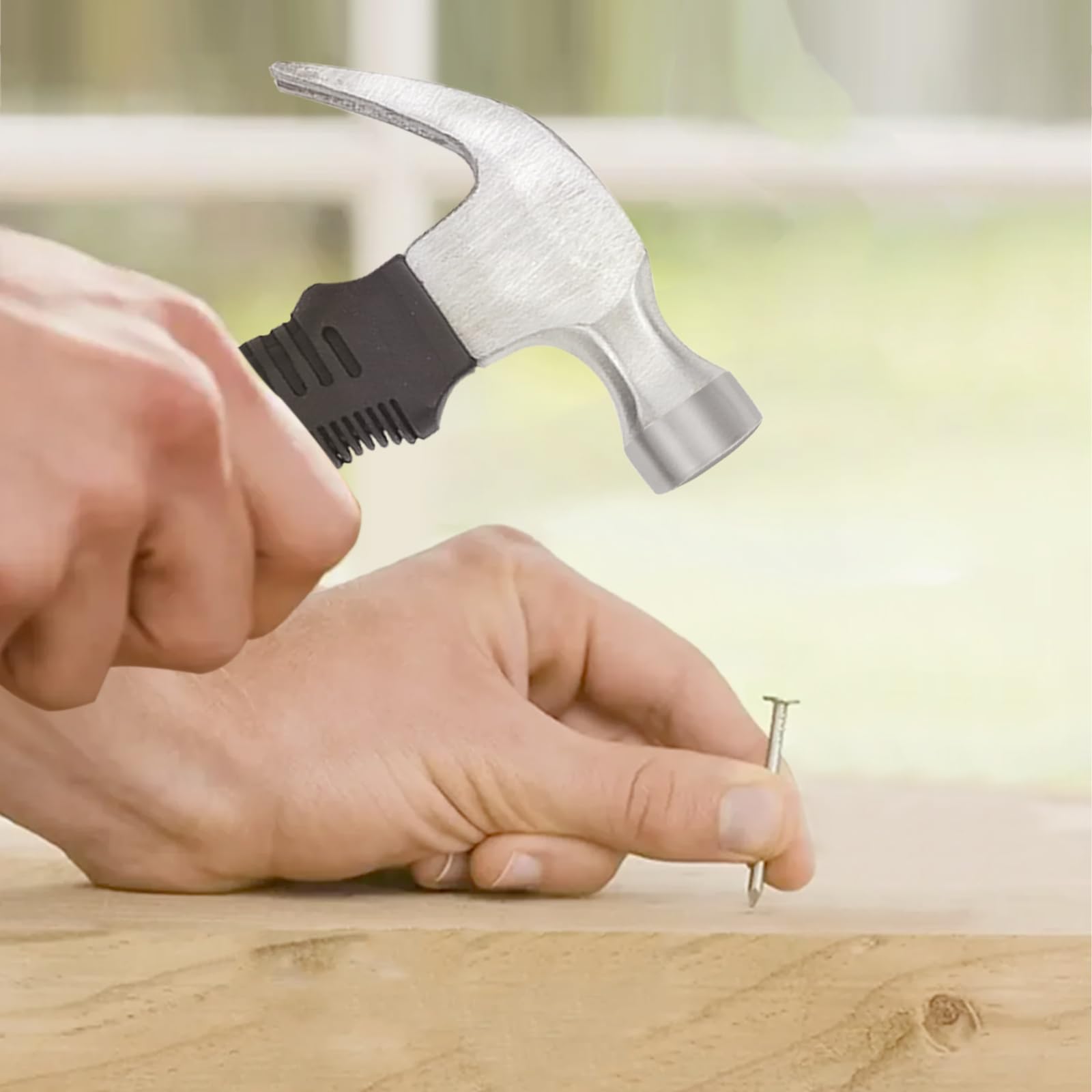 FUNSUEI 6 Stück Kleiner Klauenhammer 250g, Mini Hammer mit Rutschfester Komfortgriff, Zimmermannshammer Klein für DIY, Reparatur, Camping, Holzarbeit