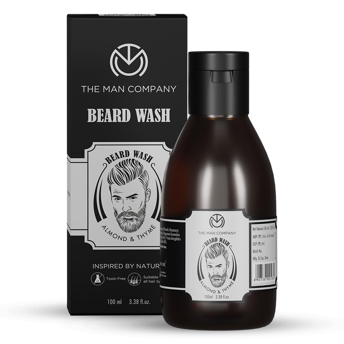The Man Company Beard Wash & Shampoo - 100ml | Active Cleansing with Almond & Thyme Essential Oils | Natural Ingredients | Softens Beard & Adds Shine-picture-19