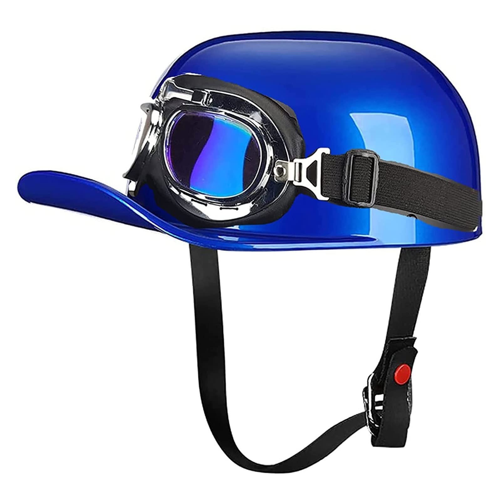 attaching goggles to motorcycle half helmet Baseball Cap DOT Approved German Style Vintage Open Face Motorcycle Helmet with Goggles, Adults Jet Helmet for Moped Scooter Street Cruiser ( Color : A , Size Shopee Agv K1 Edge When ordering from the Color:MC8SF retheme
