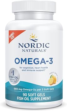 Nordic Naturals Omega-3, 690mg Fish Oil, EPA & DHA, Lemon - 90 Count