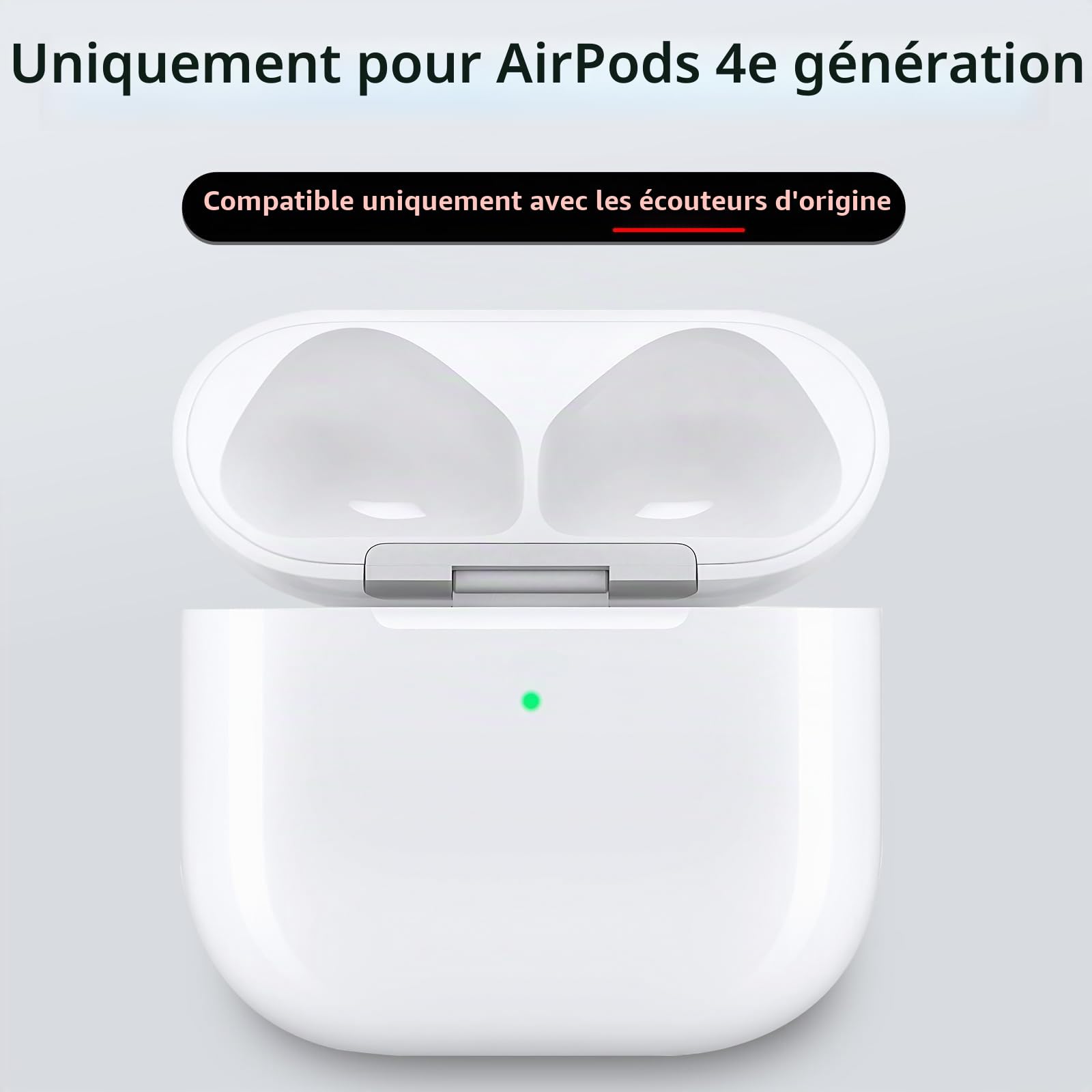Boîtier de charge sans fil compatible AirPods 4ème génération, détecteur de mouvement, double appui