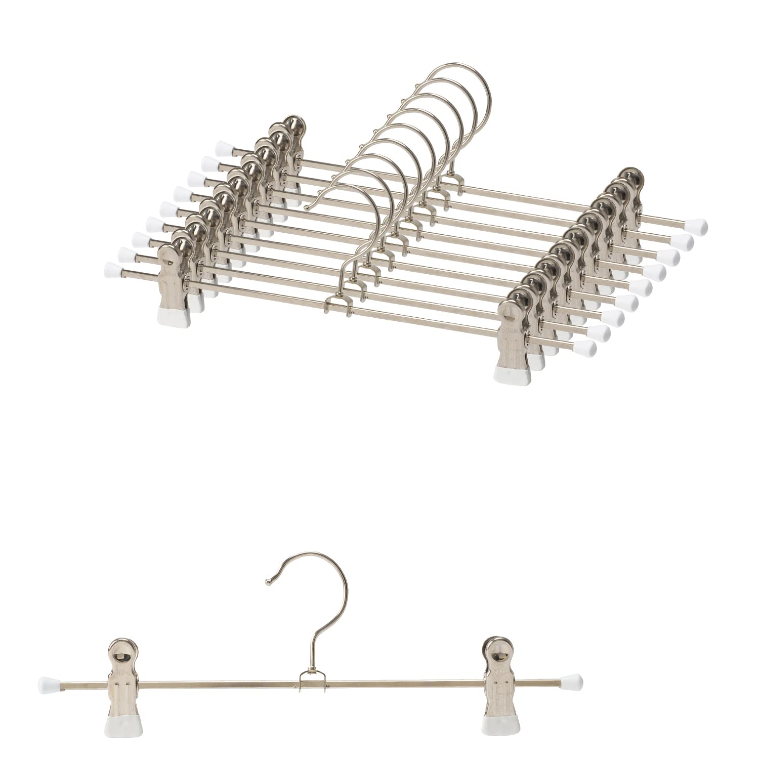 MAWA ドイツのすべらないマワハンガー ズボン スカート用 K30D 10本組 ホワイト 10年保証