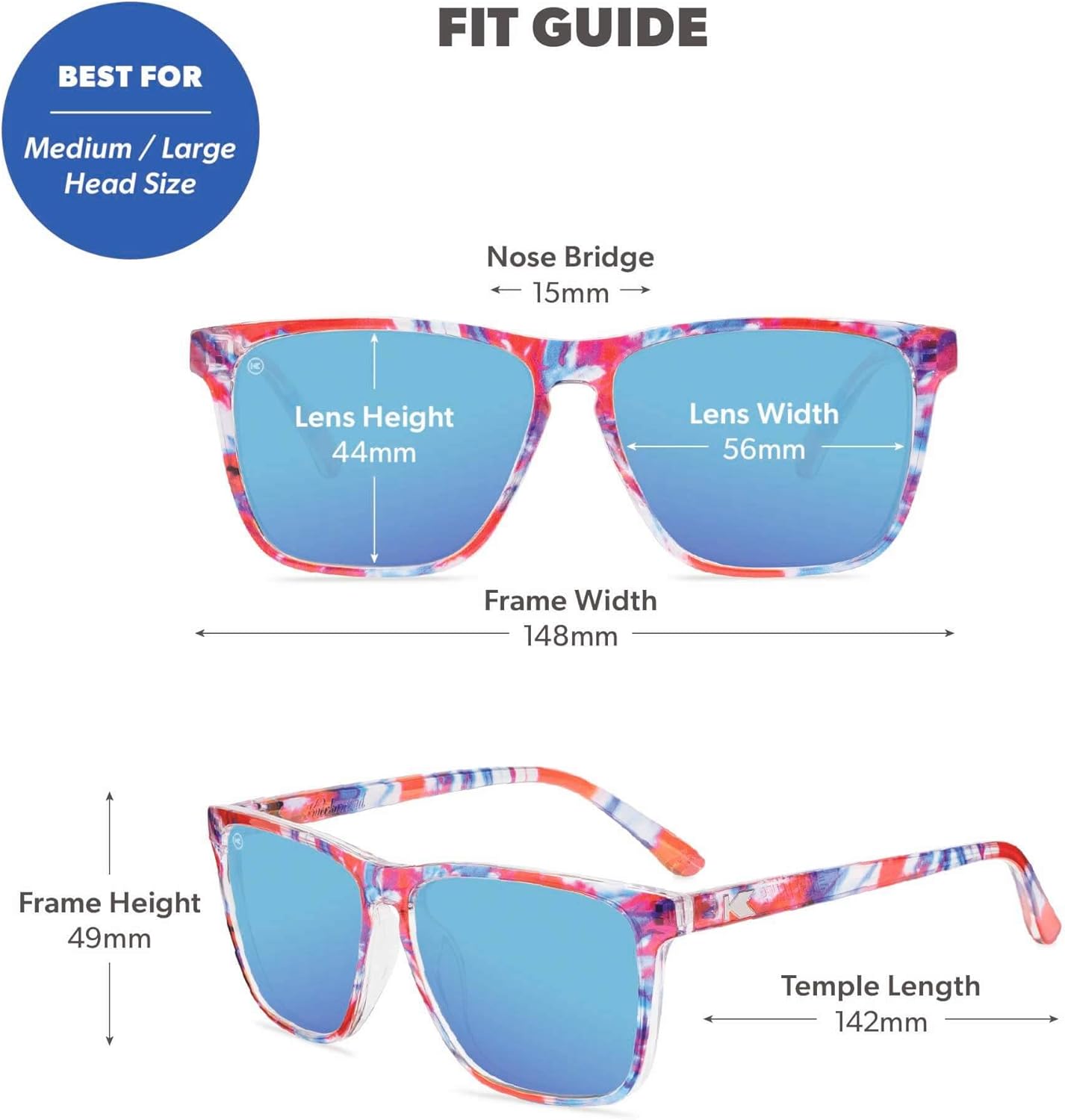 Knockaround Fast Lanes Polarized Lightweight Sunglasses for Men & Women - UV400 Protection