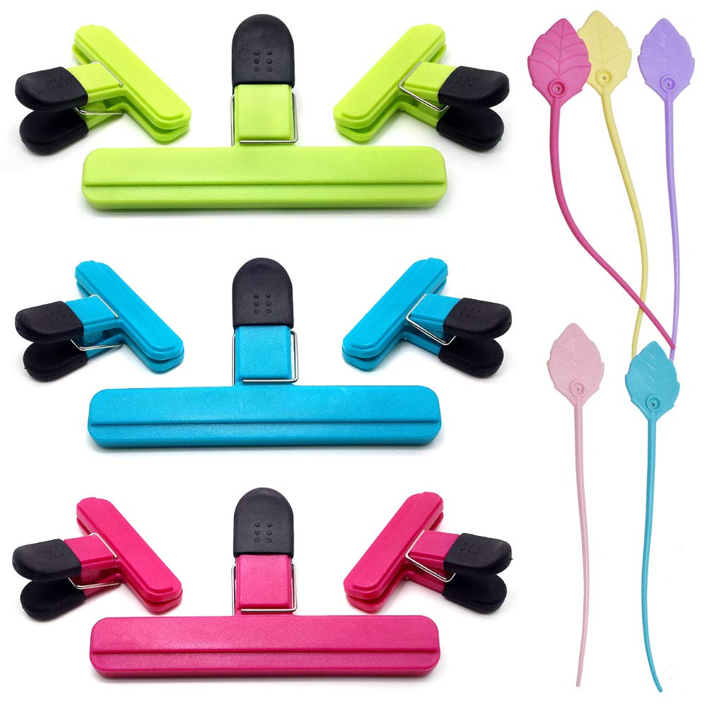 Buy TIMGOU Set of 9 Large Chip Bag Clips with 5 Silicone Food Bag Tie