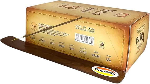 Govinda Incense Stick Holder Bundle with Parimal Yatra Natural Incense Sticks - 180 Grams