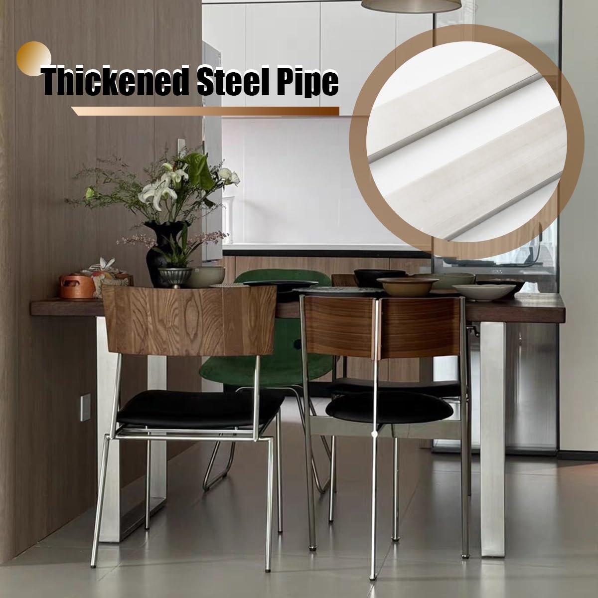 Piedini di Supporto in Metallo Grandi – Gambe per Tavolo in Acciaio Larghezza 50/60/70cm – Gambe di Ricambio per Tavolo da Pranzo/Scrivania/Tavoli da Bar(50x72cm(20x28in))