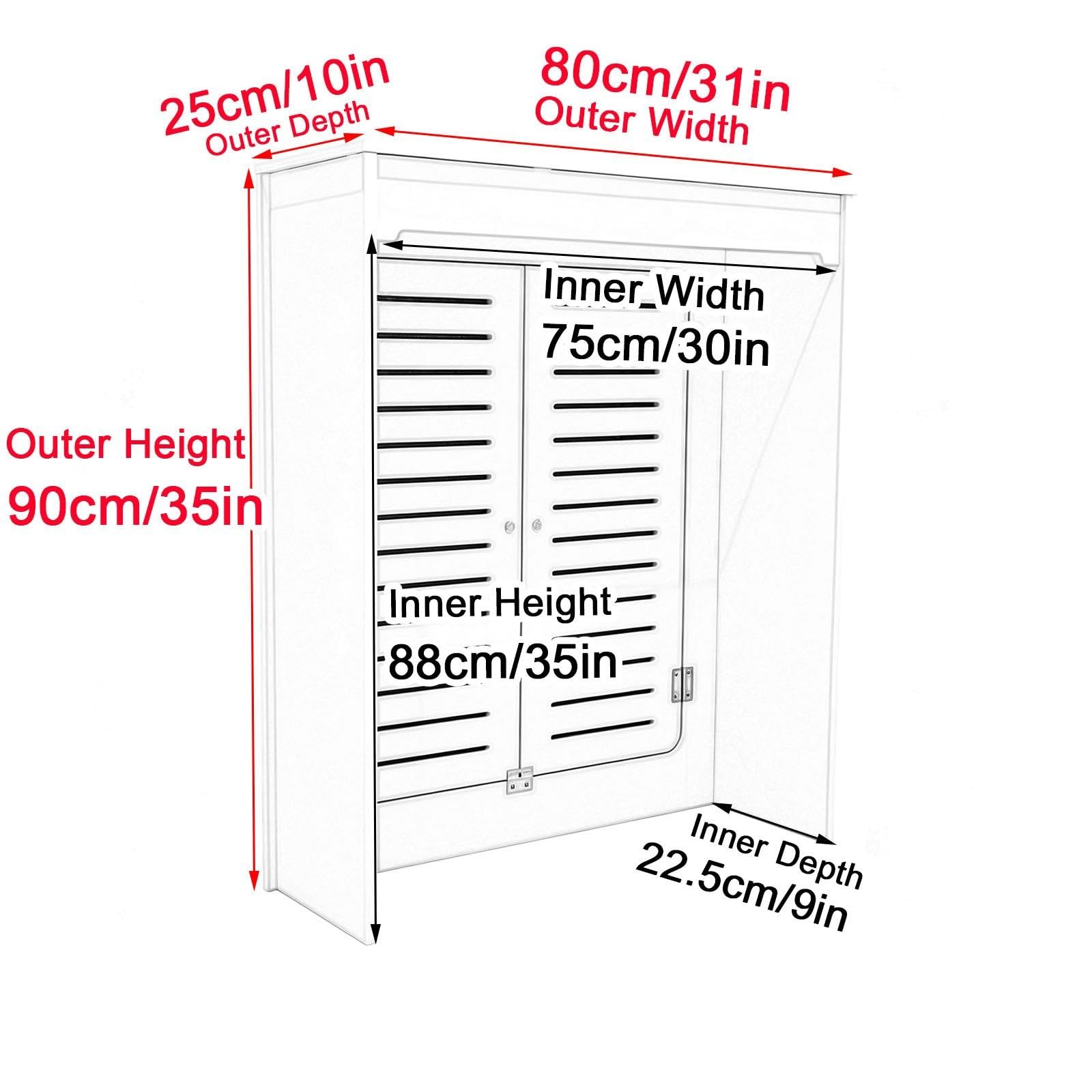 Cache Radiateur Blanc, Cache Radiateur Bois avec 2 Portes et Poignées