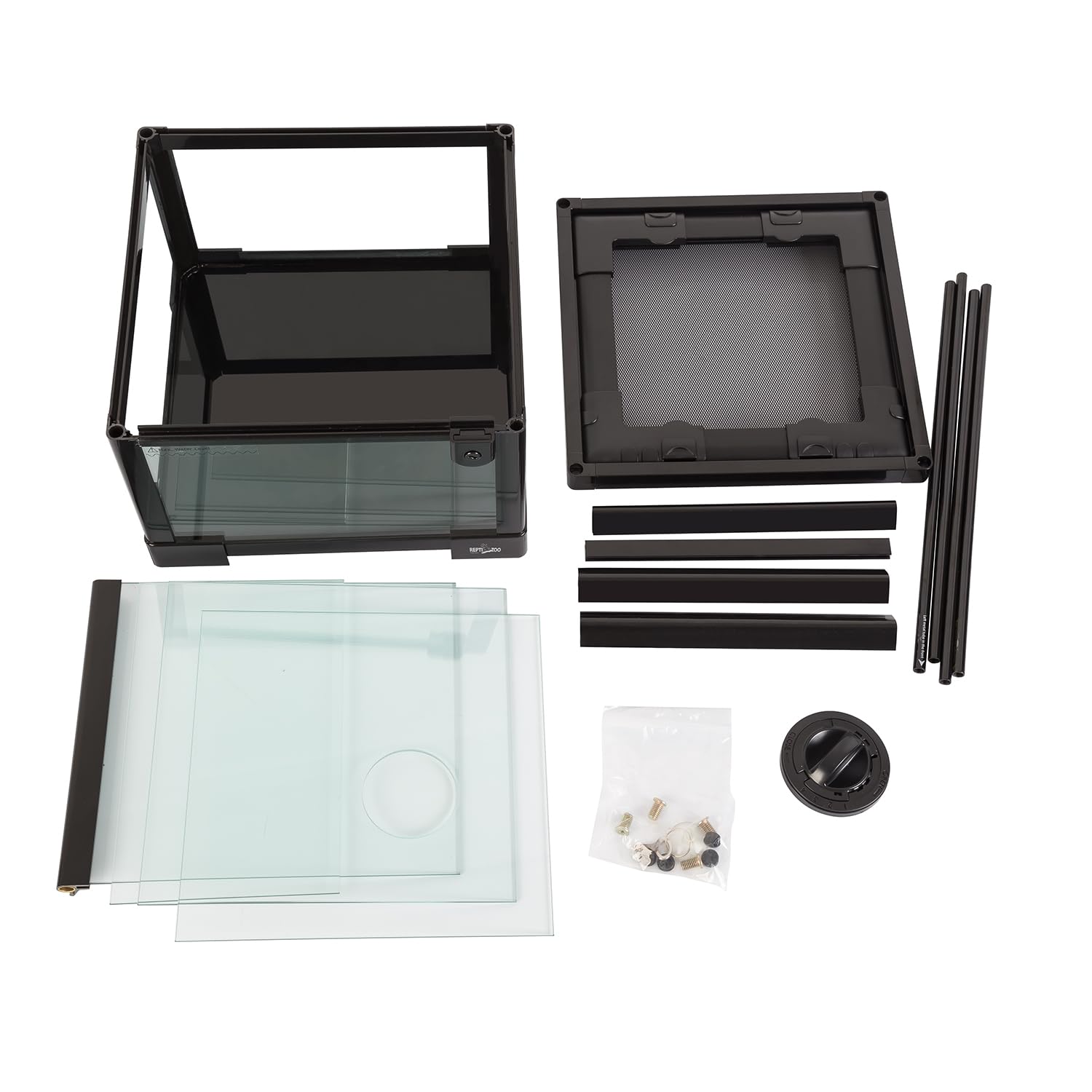REPTI ZOO Amphibian Habitat Tank - Terrario verticale per rettili in vetro con visione completa, 30,5 x 30,5 x 45,7 cm, con base profonda e ventilazione superiore