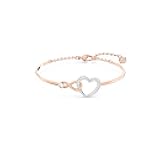 Infinity Heart Jewelry Collection, Necklaces and Bracelets, Rose Gold & Rhodium Tone Finish, Clear Crystals