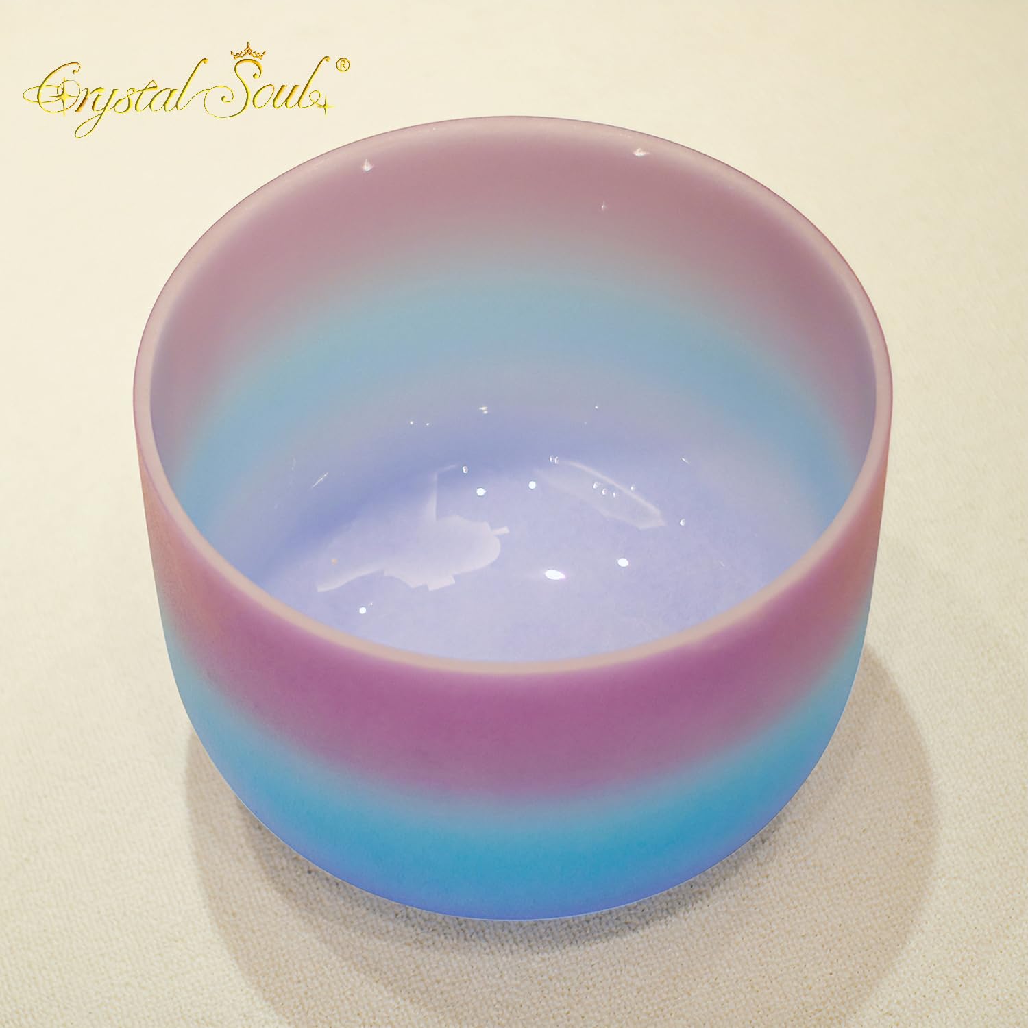 Crystal Soul matowa Crystal Soul misa śpiewająca 432Hz ton F 10 cali trójwarstwowy gradient 9999% naturalny kwarc do medytacji jogi i uzdrawiania dźwiękiem