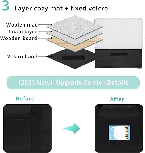 Miniatura 6 de Transportador para gatos, transportador de mascotas para gatos medianos y grandes, aprobado por la TSA con 2 cremalleras de prevención de escape