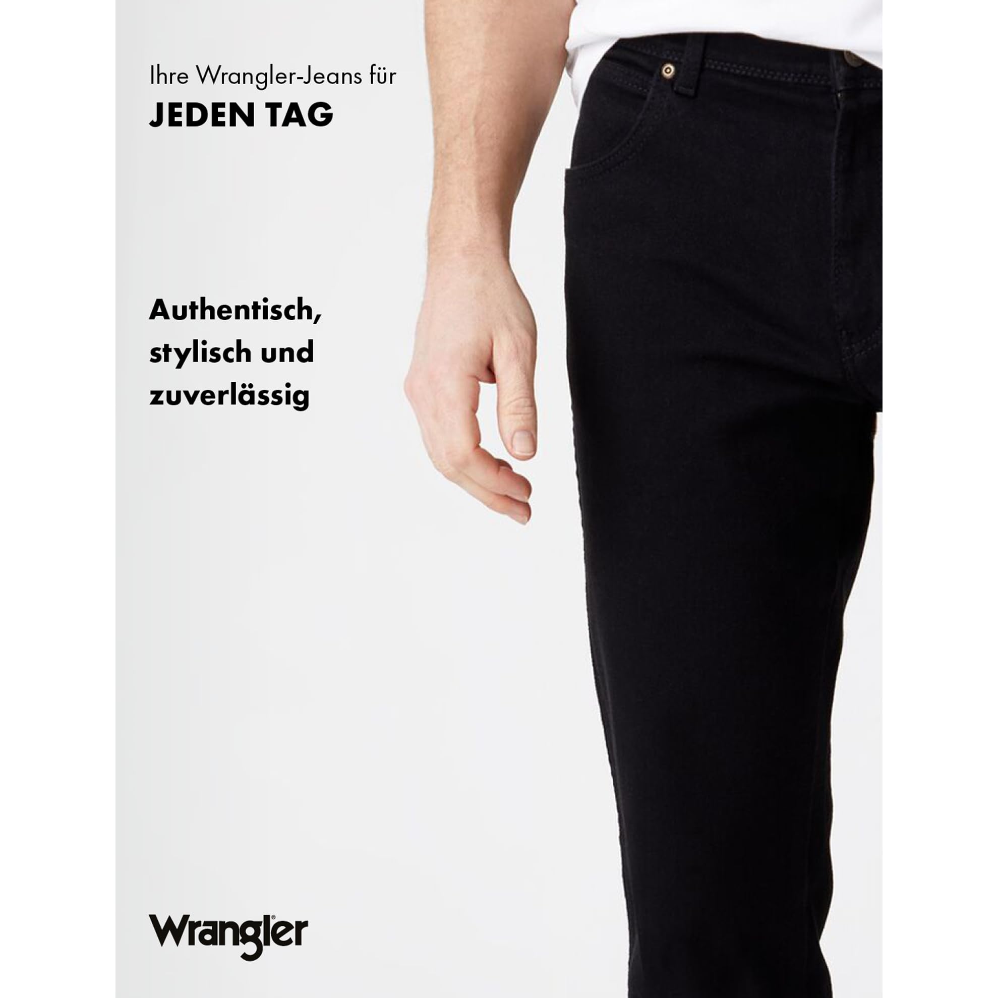 Wrangler Herren Jeans Regular - Mid Waist - Regular Fit - Schwarz W30-W44