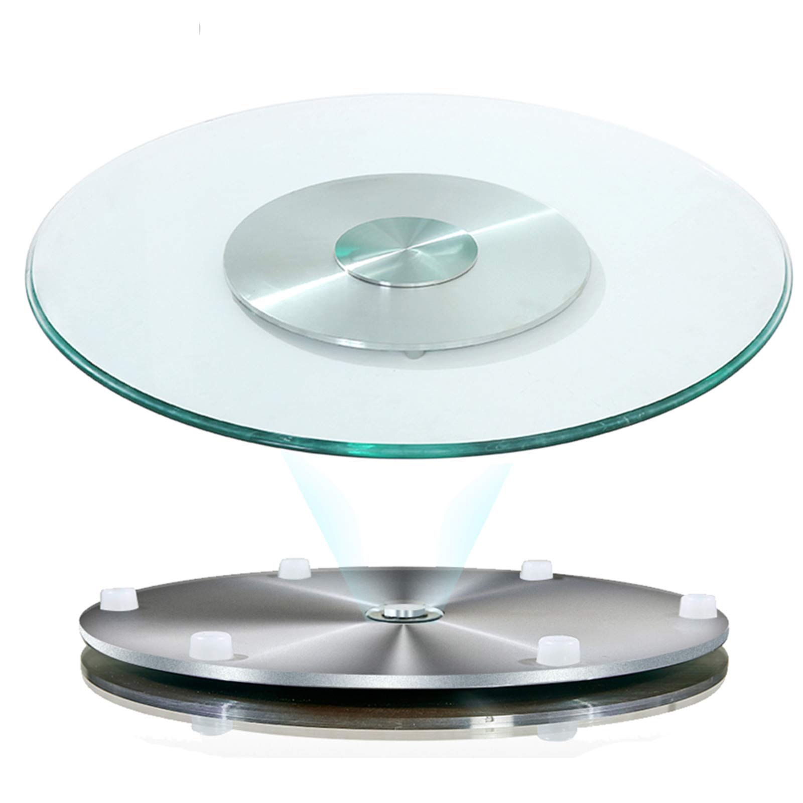 Outech 10MM Thick Lazy Susan, 27.5in Large Tempered Glass Turntable, 360-degree Dining Table Rotating Tray, with Aluminum Alloy Bearing （60-120cm）