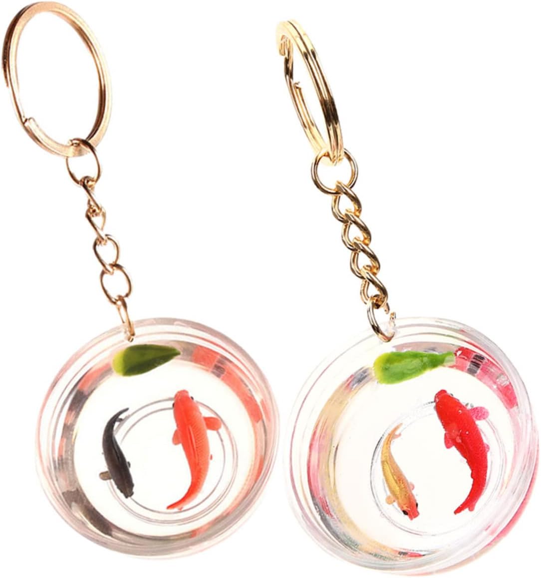 CHILDWEET 2pcs Goldfish Keychain Cool Keychains Creative Key Ring Fish ...