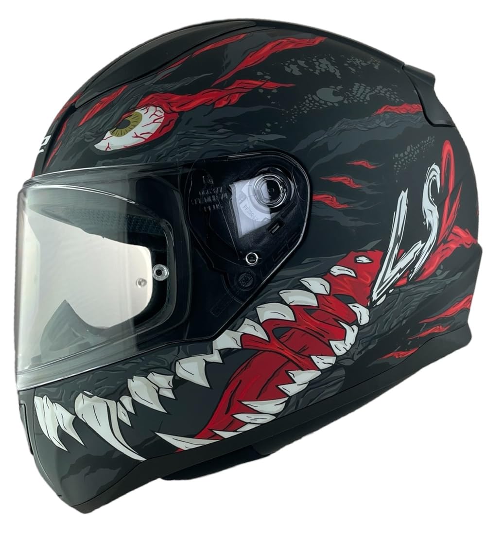 LS2 Helmets Full Face Helmet Rapid II Kaiju Black/Red/White Matt