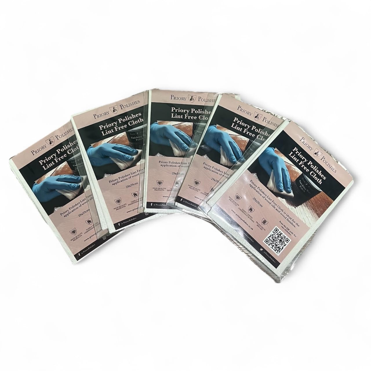 Priory Polishes White Lint Free Cloths (5)
