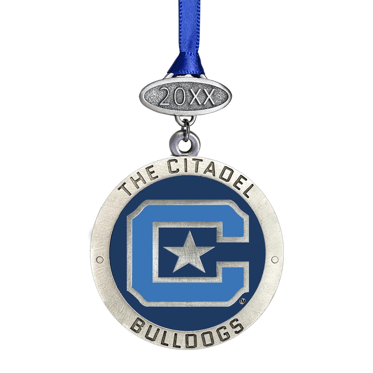Heritage Pewter Citadel Class of 2025 Ornament | Hand-Sculpted Christmas Tree Ornament | Intricately Crafted Metal Pewter Alma Mater Inlay