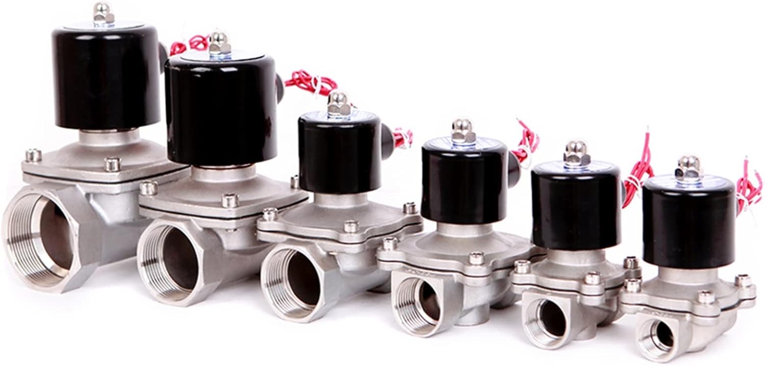 DN15 DN20 DN25 DN50 Electric Solenoid Valves Water Normally Closed 2-way Stainless Steel 1/2" 3/4" 1" 2" Coil 12V 24V 110V 220V (Size : 1-1/2" Color : NBR-SEAL_24VDC_NORMALLY CL(Color:NBR-SEAL-12VDC-(