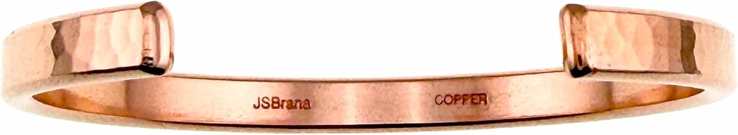 John S. Brana Hammered Copper Cuff Bracelet - Lightweight - 100% Uncoated Solid Copper - Image 6