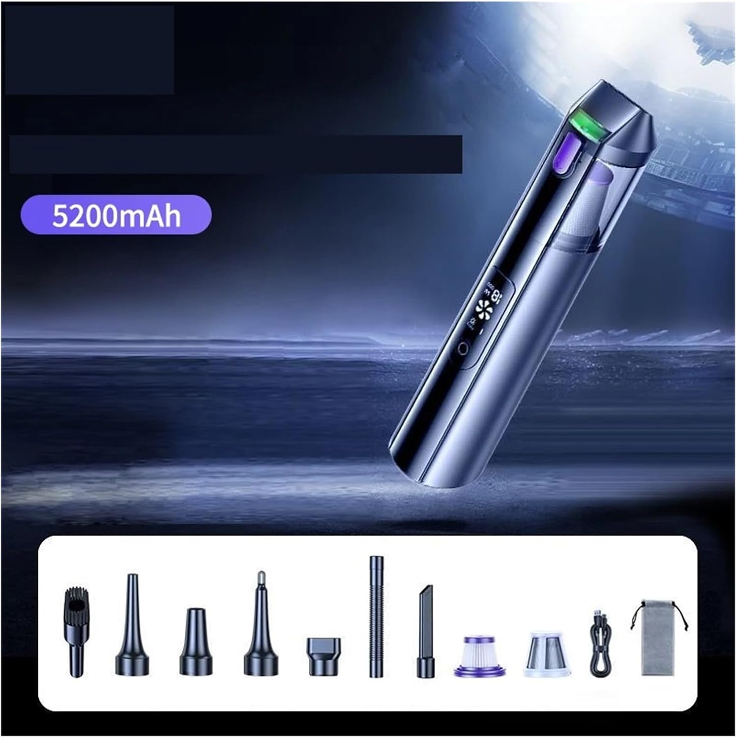 Car Vacuum, Car Vacuum Cleaner 4-in-1 Handheld Portable Wireless Vacuum Cleaner Powerful Air Gun Blower Rechargeable,Portable Cordless(CX06 (5200mAh))