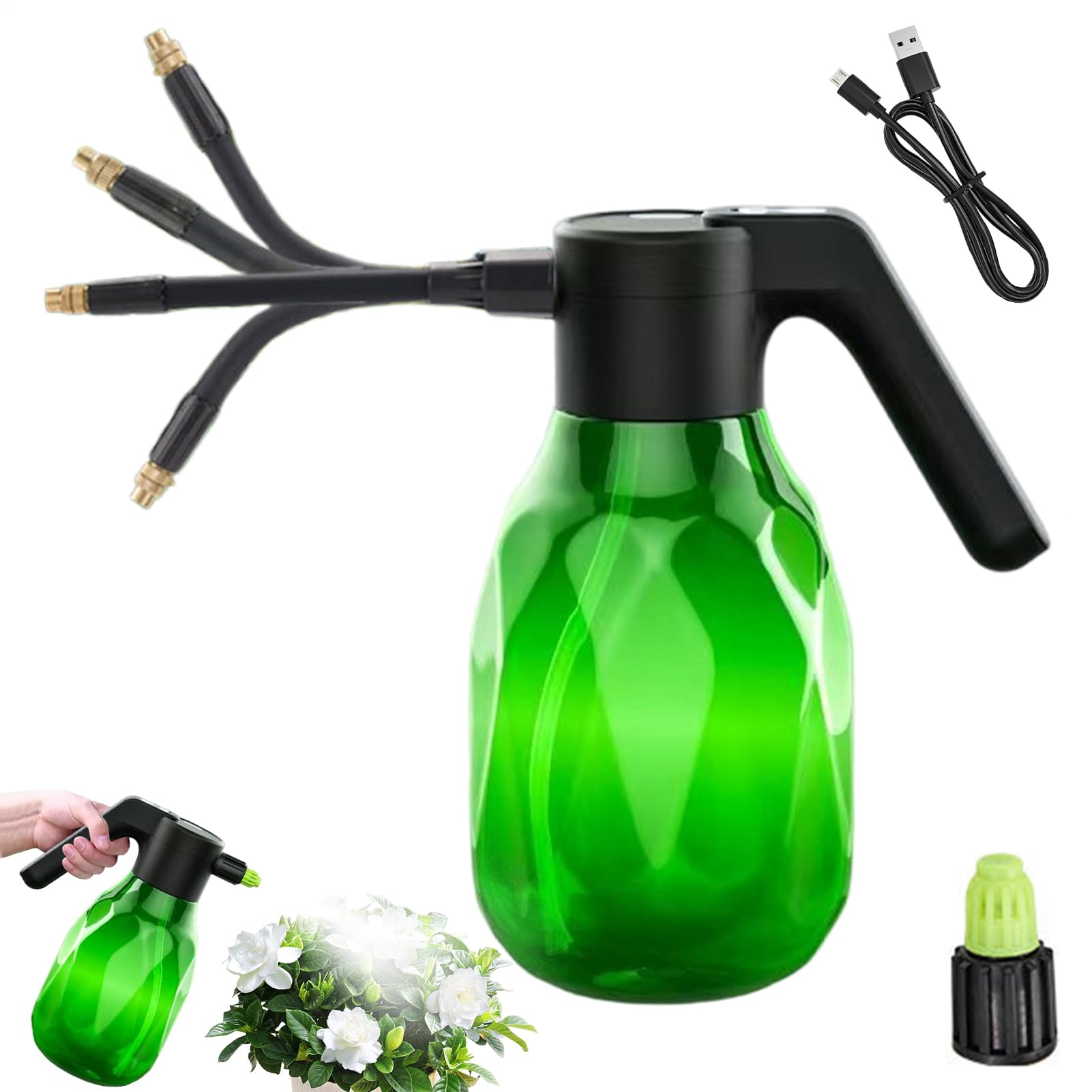 Bouteille pulvérisateur automatique 2L à jet réglable pour fleurs et cour