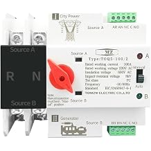 Single Phase Din Rail ATS 220V Dual Power Automatic Transfer Electrical Selector Switches Uninterrupted 2P 63A 100A 125A
