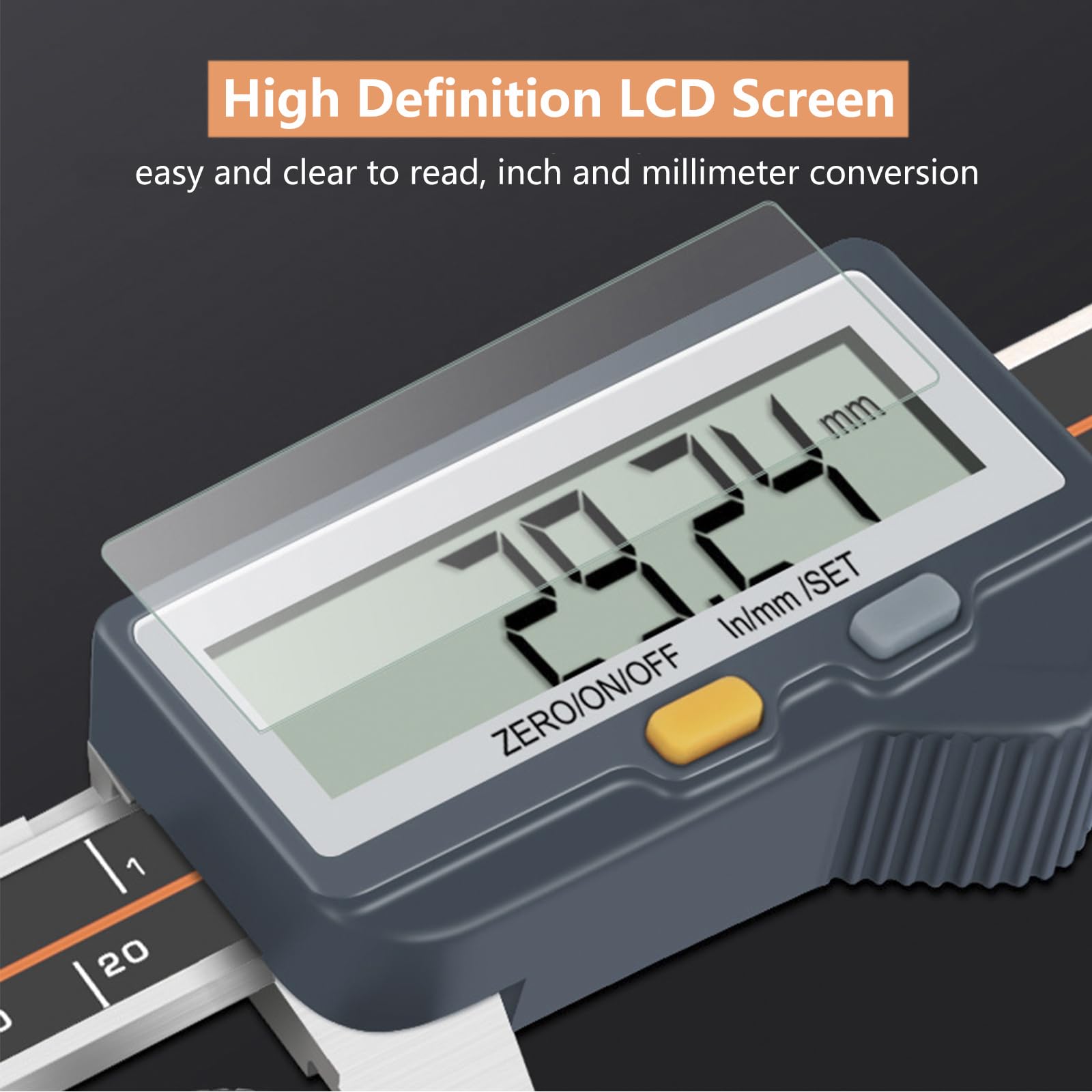 Calibre Digital IP54 Impermeable con Bluetooth,Pie de Rey Digital de Acero Inoxidable con Pantalla LCD,Vernier Caliper para Mediciones Externas,Internas,Profundidad y Paso,150mm/6in