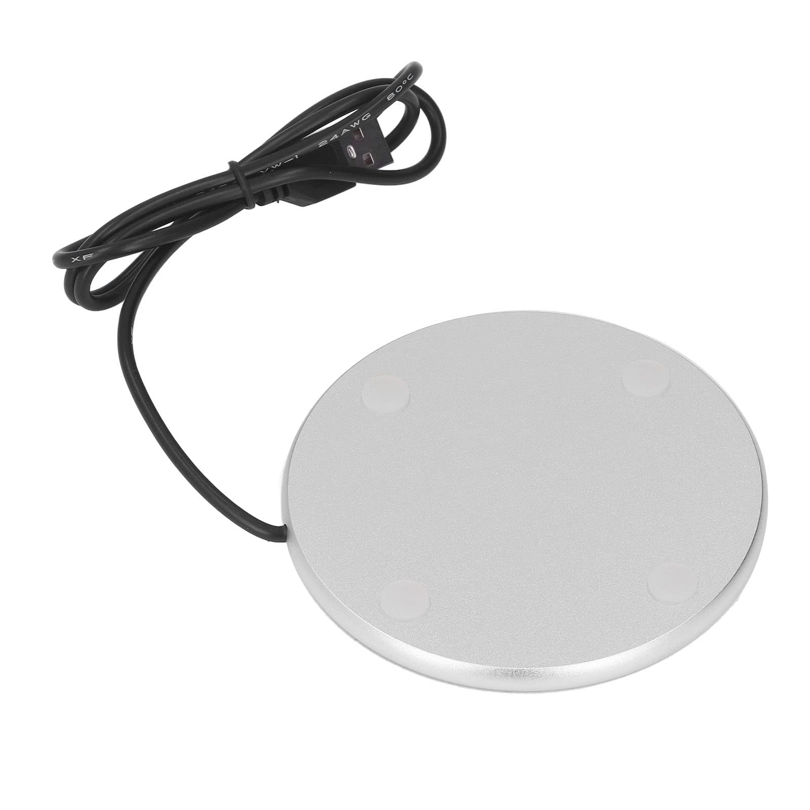 Scaldatazze da caffè 55°C Scaldacandele USB a Temperatura Costante Risparmio di Spazio Scaldacandele Portatile Piccolo per Casa, Ufficio, Scrivania, Viaggio(d'Argento)