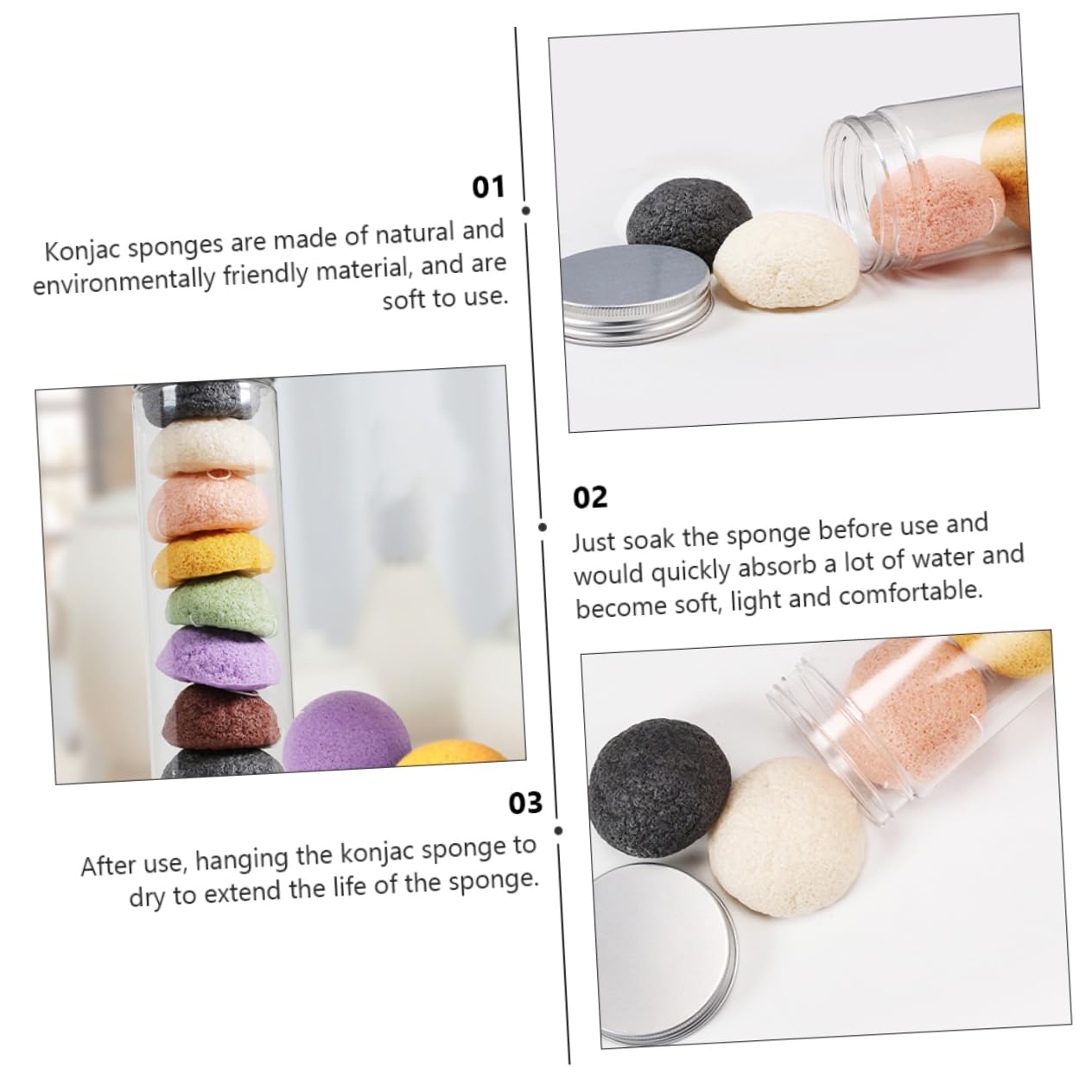 POPETPOP 24piezas Esponjas Faciales Naturales De Exfoliación y Limpieza Profunda Esponjas De Para Cuidado Facial Para Piel Sensible y Limpieza Diaria