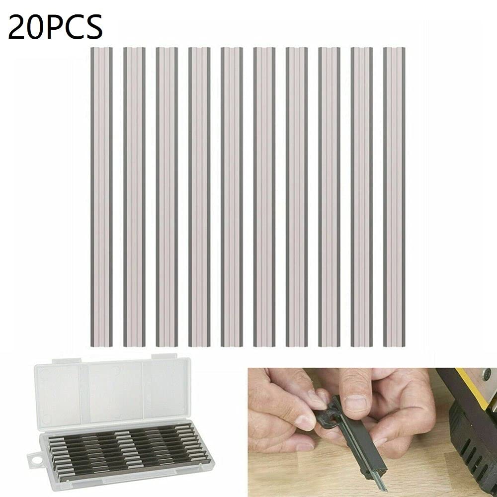 20 piezas 82 mm cuchillas cepilladoras eléctricas HSS cuchillos cepilladores de madera reversibles Piezas de maquinaria de carpintería para Bosch para Makita., Como se muestra