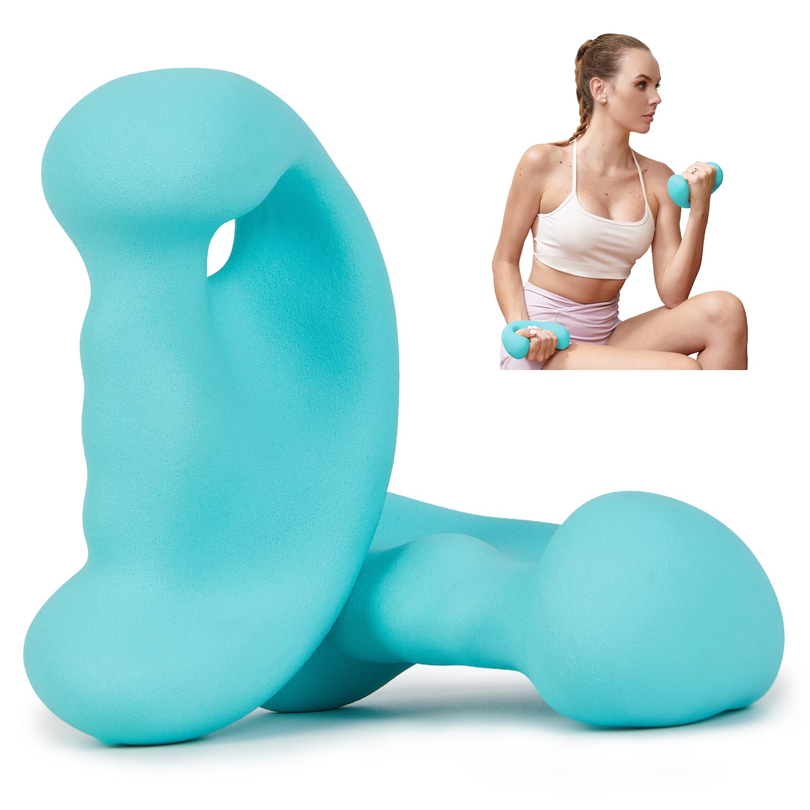 HXD-ERGO HXD-ERGO Ergonomic Ear Dumbbell Set - Hand Weights for Women at Home, Exercise Equipment for Pilates, Yoga, Jogging, Strength Training, 4 LBS