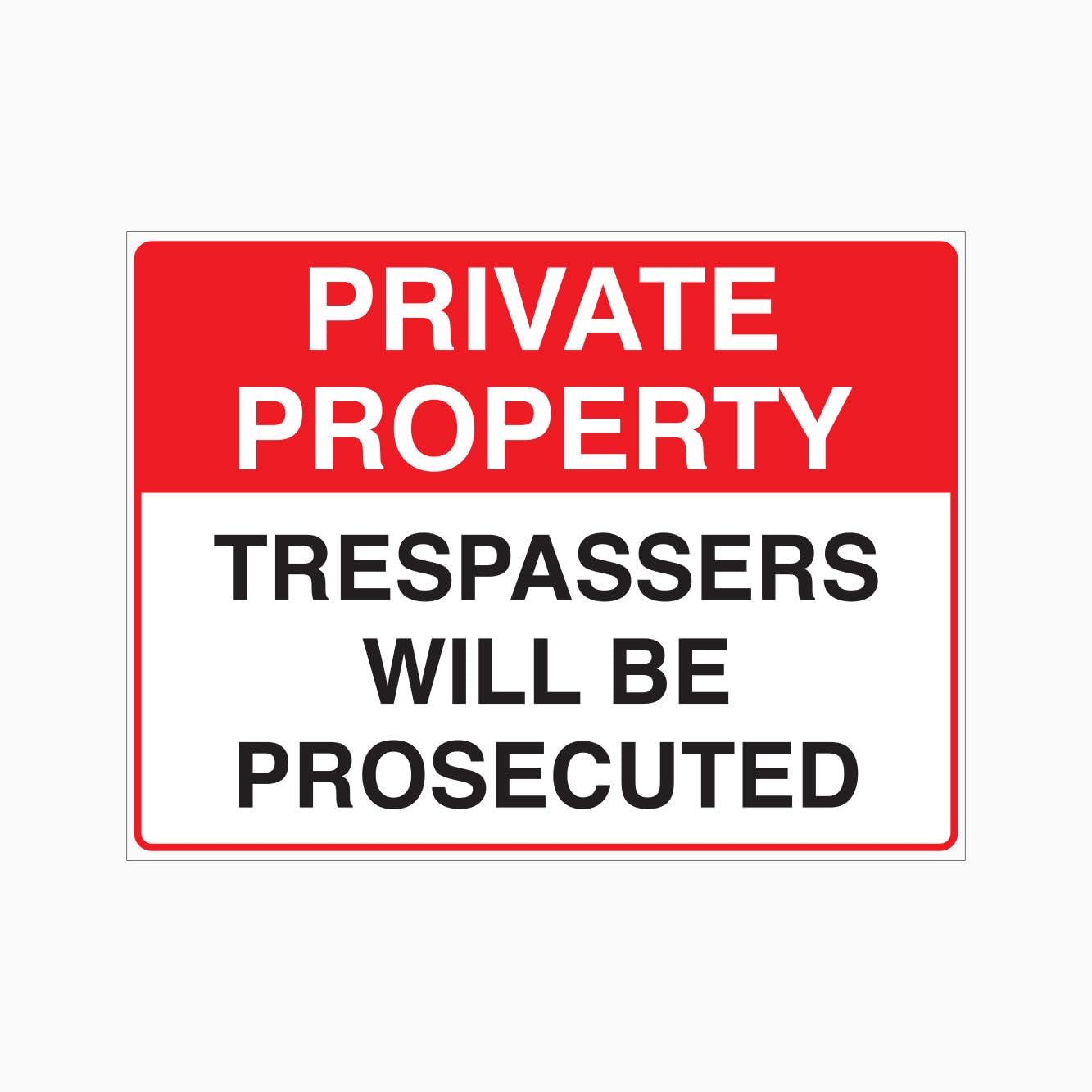PRIVATE PROPERTY - TRESPASSERS WILL BE PROSECUTED Sign Metal Tin Sign 8 x 12 inch for Industrial & Commercial Series