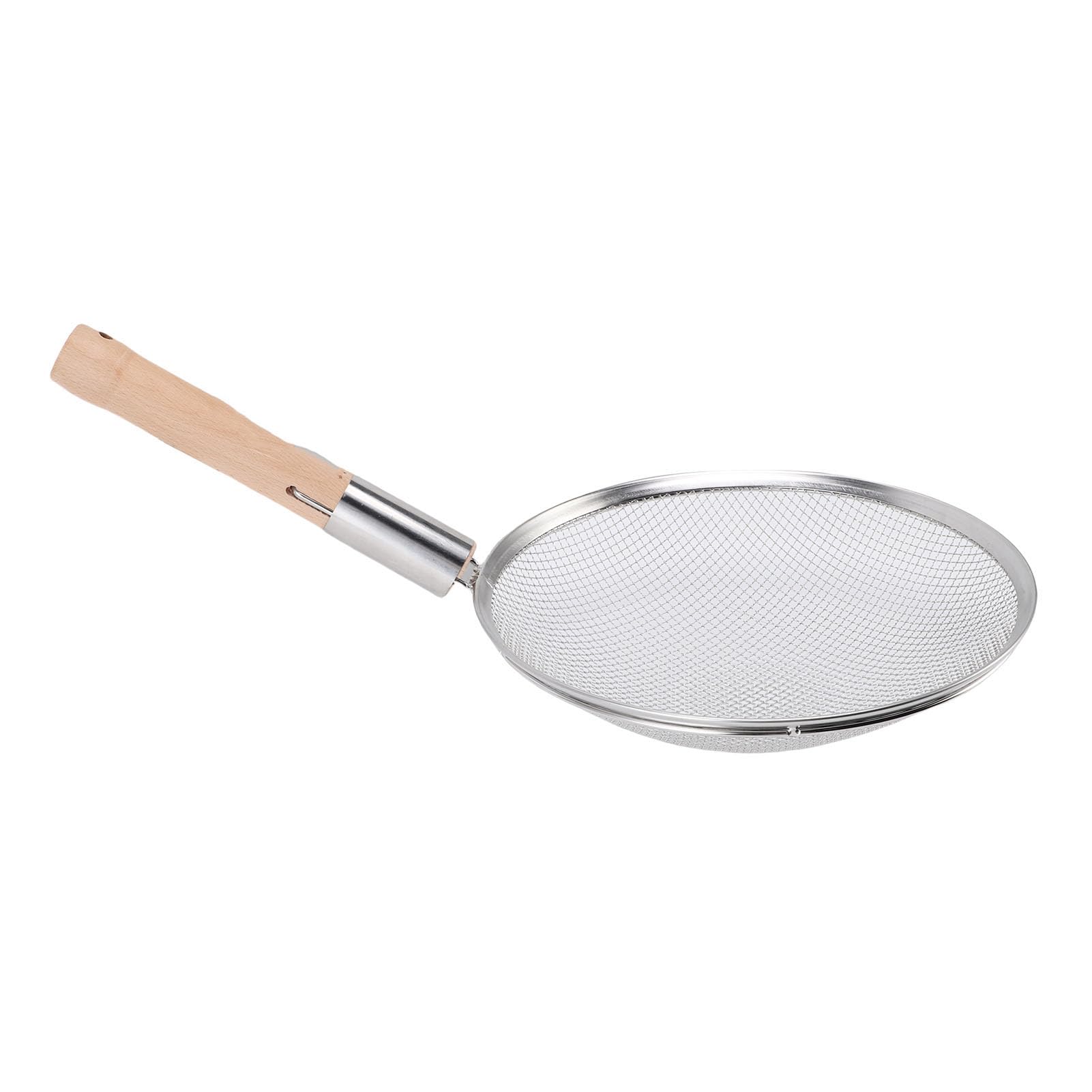 Feinmaschiger Schaumlöffel aus Edelstahl mit Holzgriff Zum Kochen in der Küche zu Hause, 25,4 Cm (30cm)