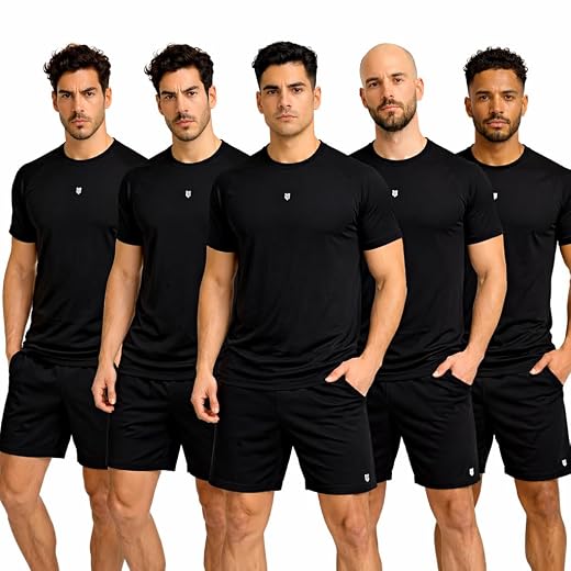 Kit 5 Camisetas Masculinas Dry Fit com Proteção Solar UV Térmica para Academia Treino Caminhada Esporte Praia