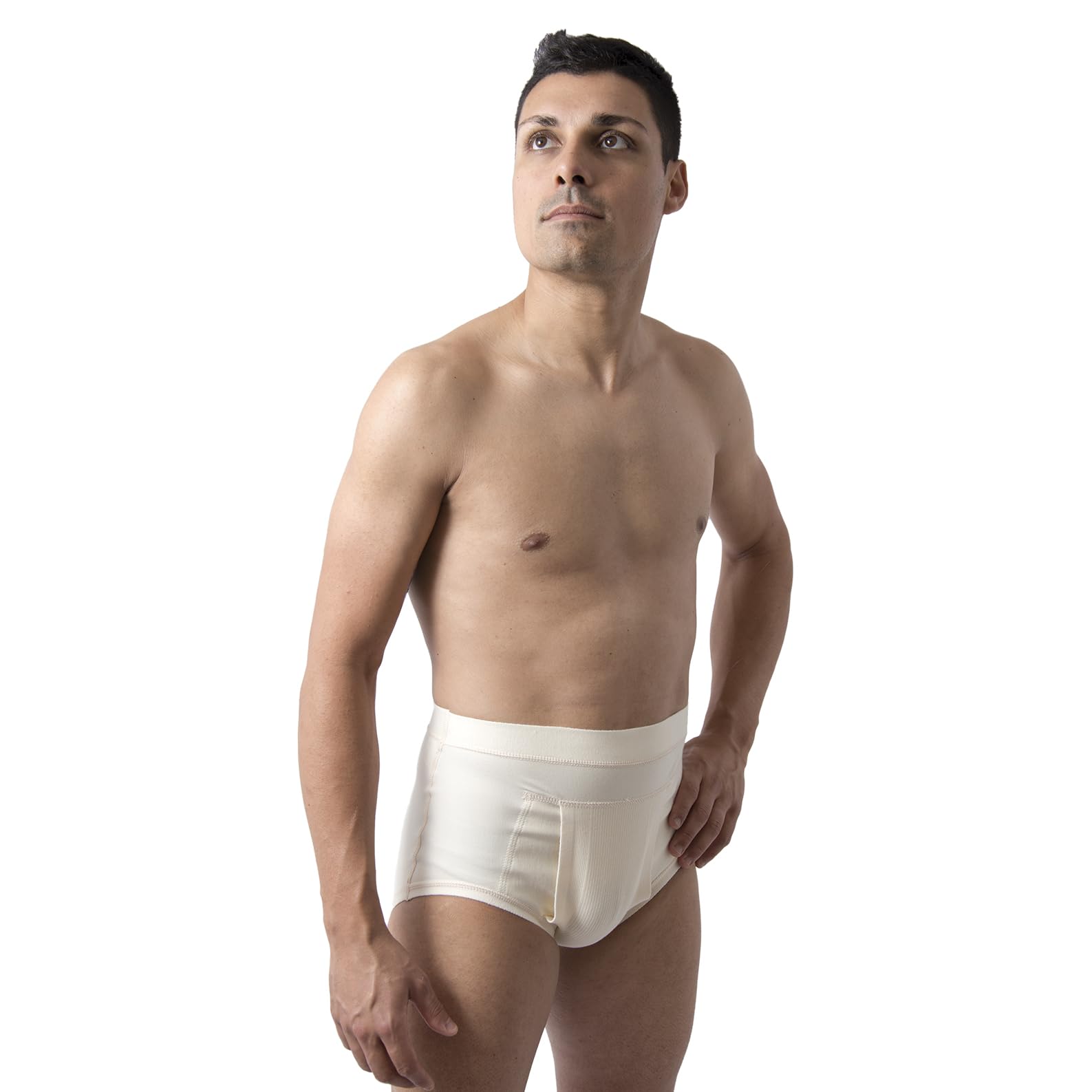 Beman 651 - Slip Erniario Inguinale Uomo Contenitivo a Compressione Media Rinforzo Interno in Cotone Predisposizione Pelota per Contenimento Ernia Inguinale