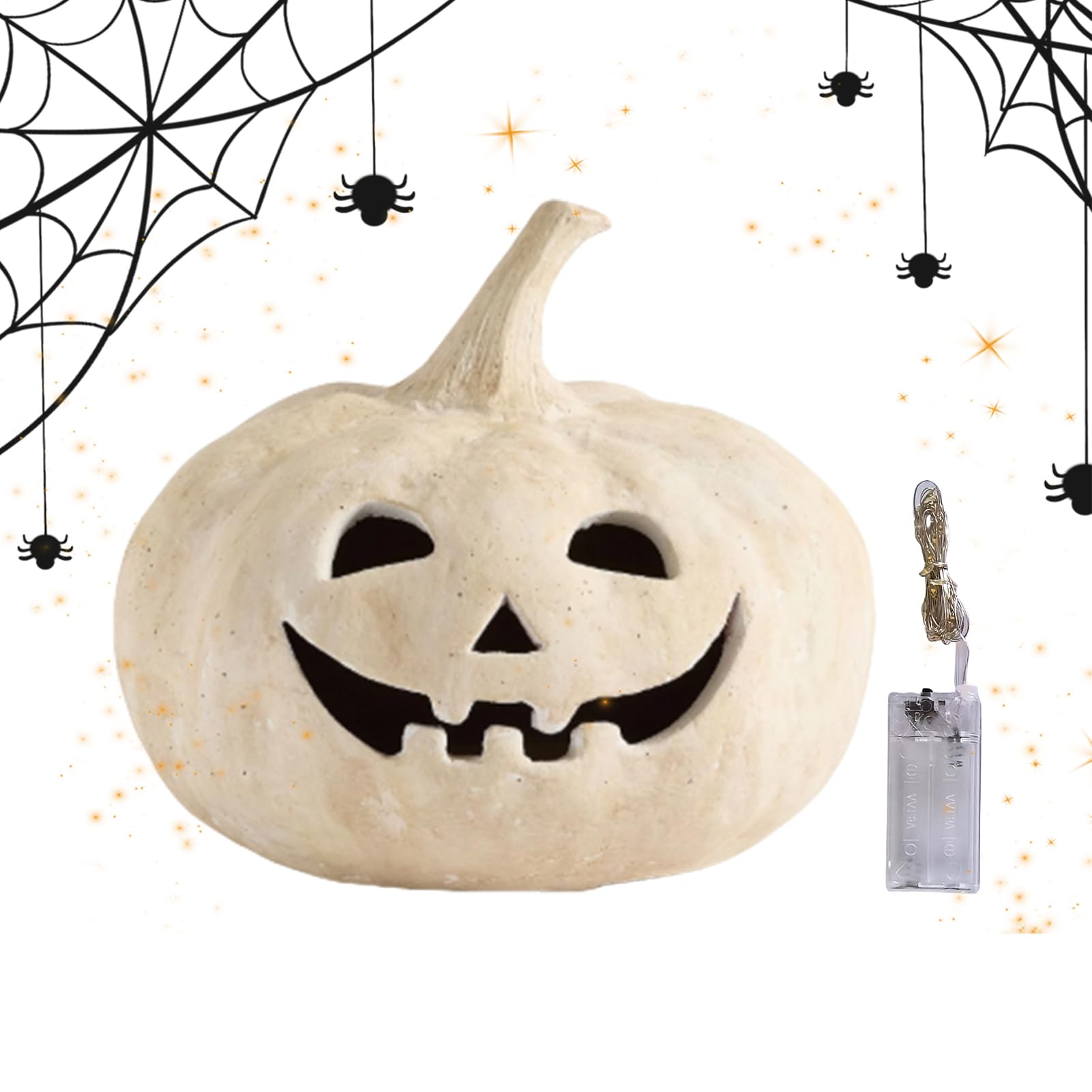 Lanterne d'Halloween lumineuse à DEL de table à piles 12 cm - 8
