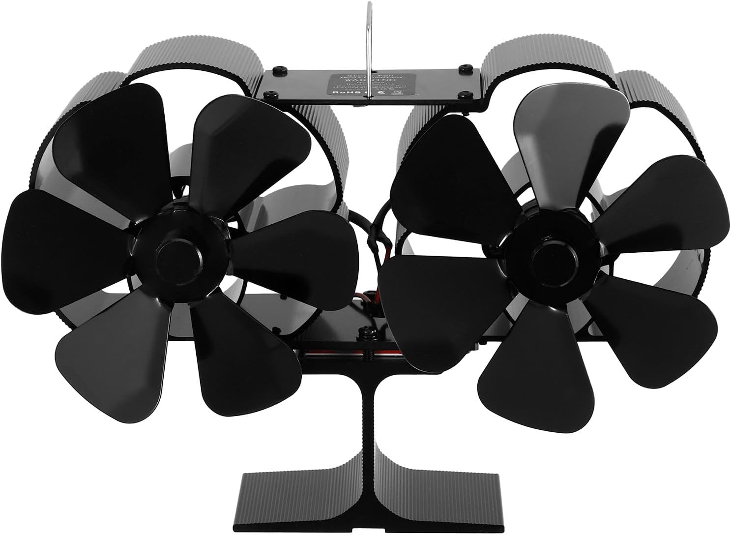 BESPORTBLE Wood Stove Fan | Heat Activated Thermal Fan Non Electric & Dual Motor for Fireplace/Wood/Pellet Stoves Efficient Heat Circulation | Easy Install