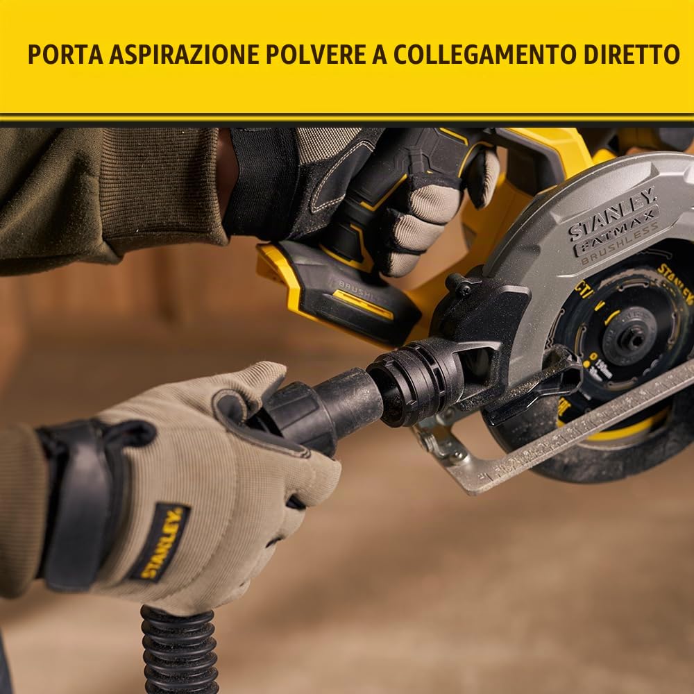 Stanley FatMax SFMCS550B-XJ - Sega Circolare V20 Brushless a Batteria 18V, Unità senza Batteria e Caricabatterie, in Scatola di Cartone